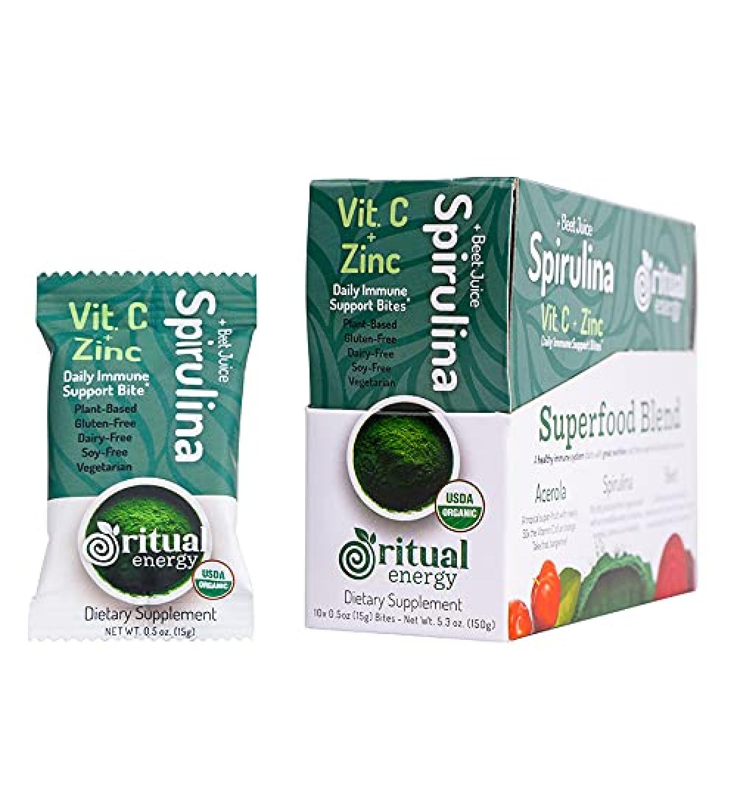 Immune Support Bites with Vitamin C, Zinc, Antioxidants, Superfoods - Spirulina & Beet - Buy Online on GoSupps.com