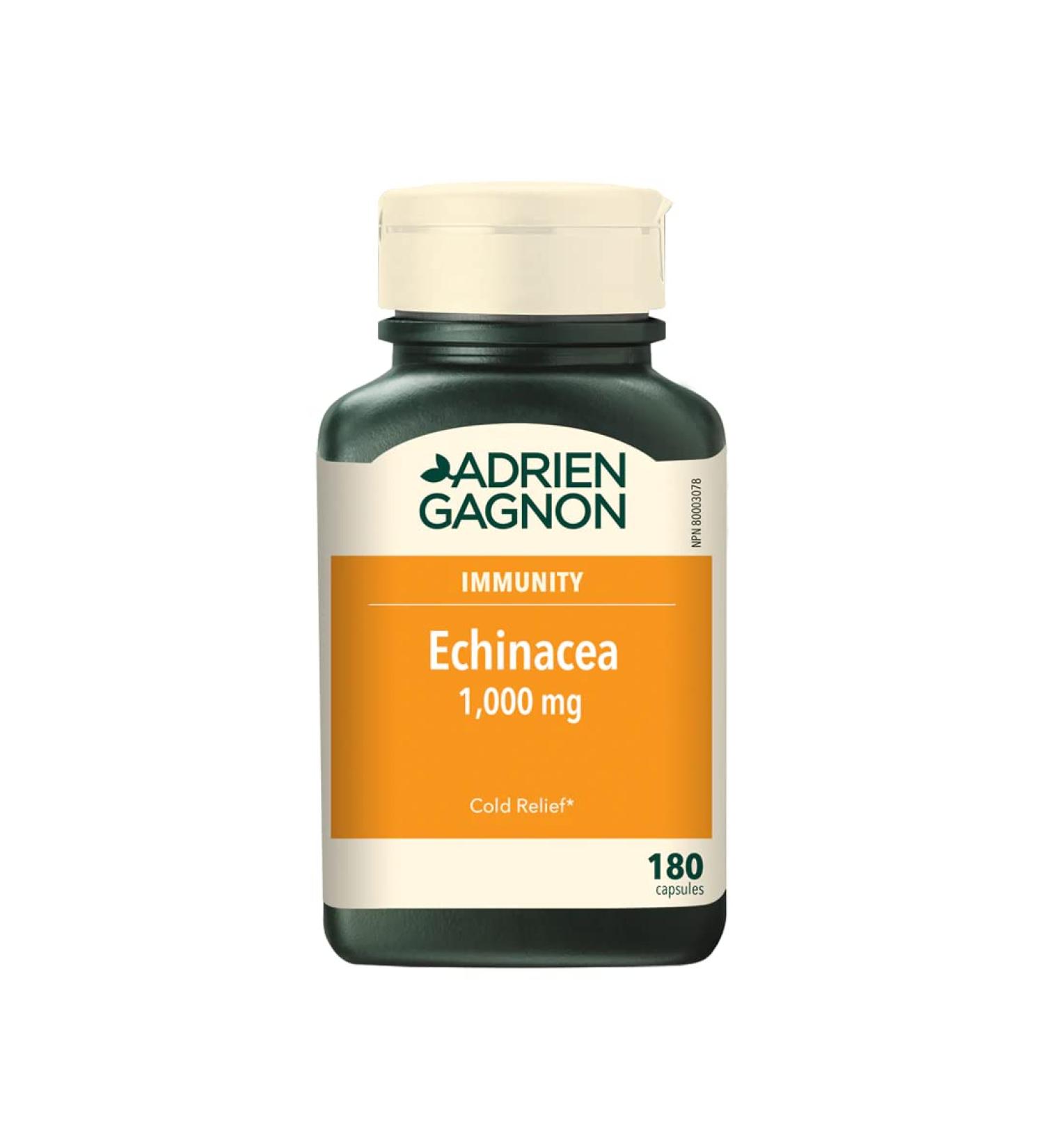 Adrien Gagnon - Echinacea 1000 mg - Relieves Cold Symptoms and Sore Throats - (180 caps) - Buy Online on GoSupps.com
