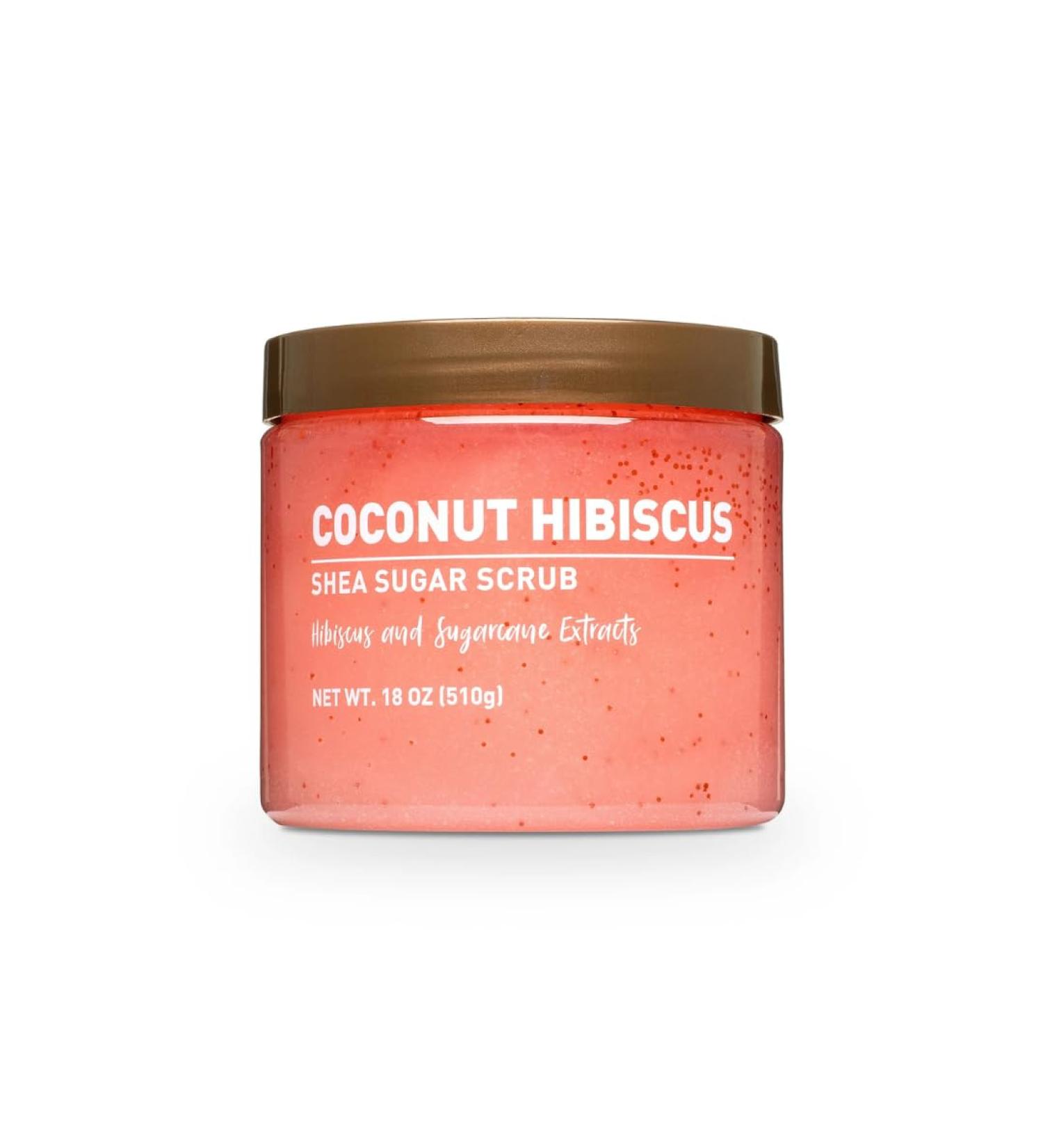 Coconut Hibiscus Shea Sugar Scrub with Shea Butter 18 oz Exfoliating & Moisturizing Body Scrub - Buy Online on GoSupps.com