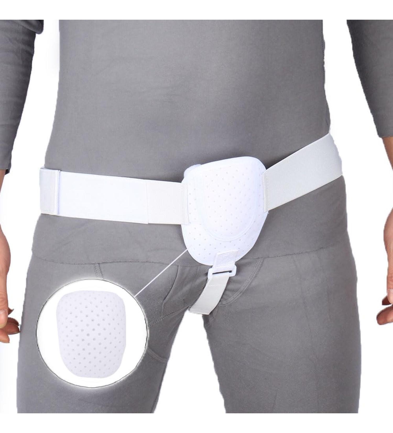 Oaygat Hernia Belt - Adjustable Inguinal Hernia Support for Men | Left/Right Side | Removable Compression Pad | White - Buy Online on GoSupps.com