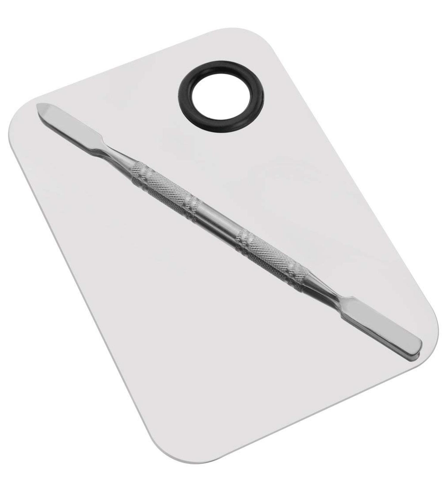Professional Makeup Palette for Women - Stainless Steel - 15.2 x 10.2 cm - Includes Spatula - Perfect for Makeup Artists - Buy Online on GoSupps.com