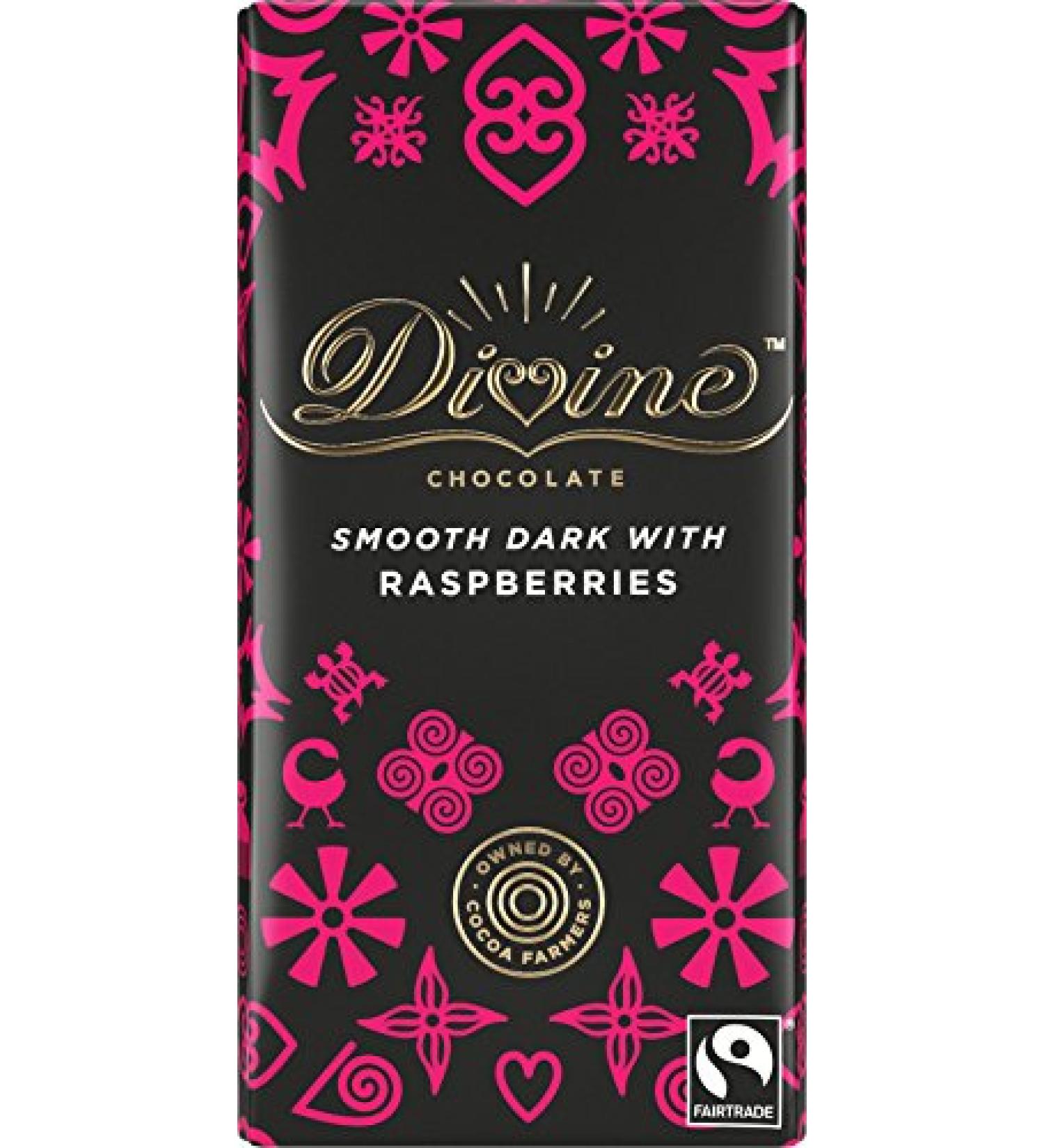 Divine | Dark Choc with Raspberries | 3 x 90g