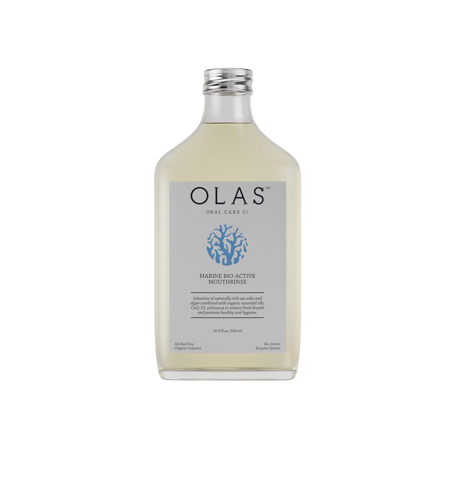 Olas Alcohol Free Mouthwash & Oral Rinse - Marine Bio-Active Mouth Rinse With Essential Oils & Antioxidants for a Healthy Oral Microbiome - Fluoride Free Natural Mouthwash (500 ml) 16.9 Fl Oz (Pack of 1) - Buy Online on GoSupps.com