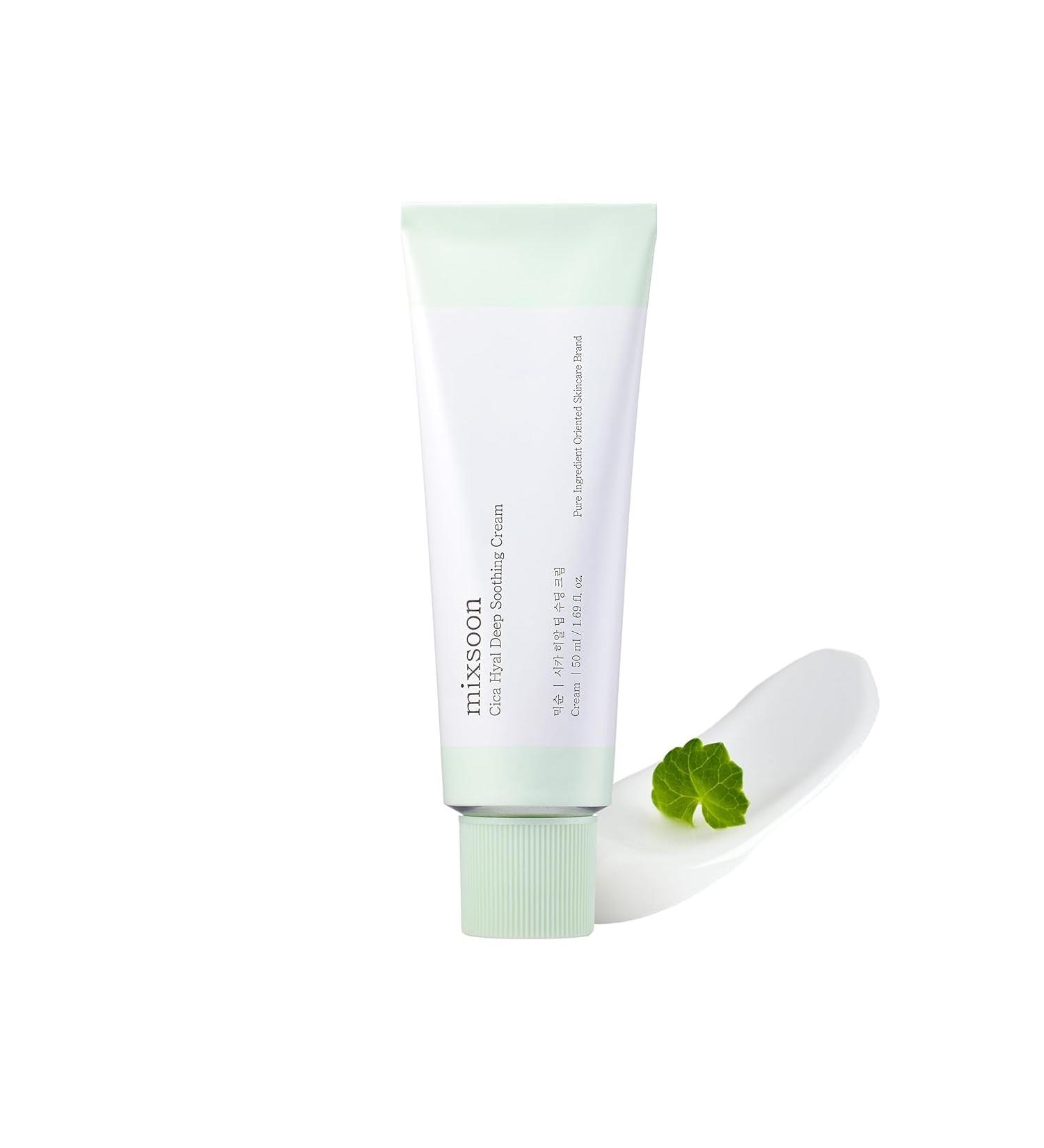 mixsoon Cica Hyal Deep Soothing Cream - Soothing and Hydrating Face Cream Centella Asiatica and Hyaluronic Acid Calming Moisturizer for Sensitive Skin 50ml / 1.69 fl.oz. Korean Glass Skin Care - Buy Online on GoSupps.com