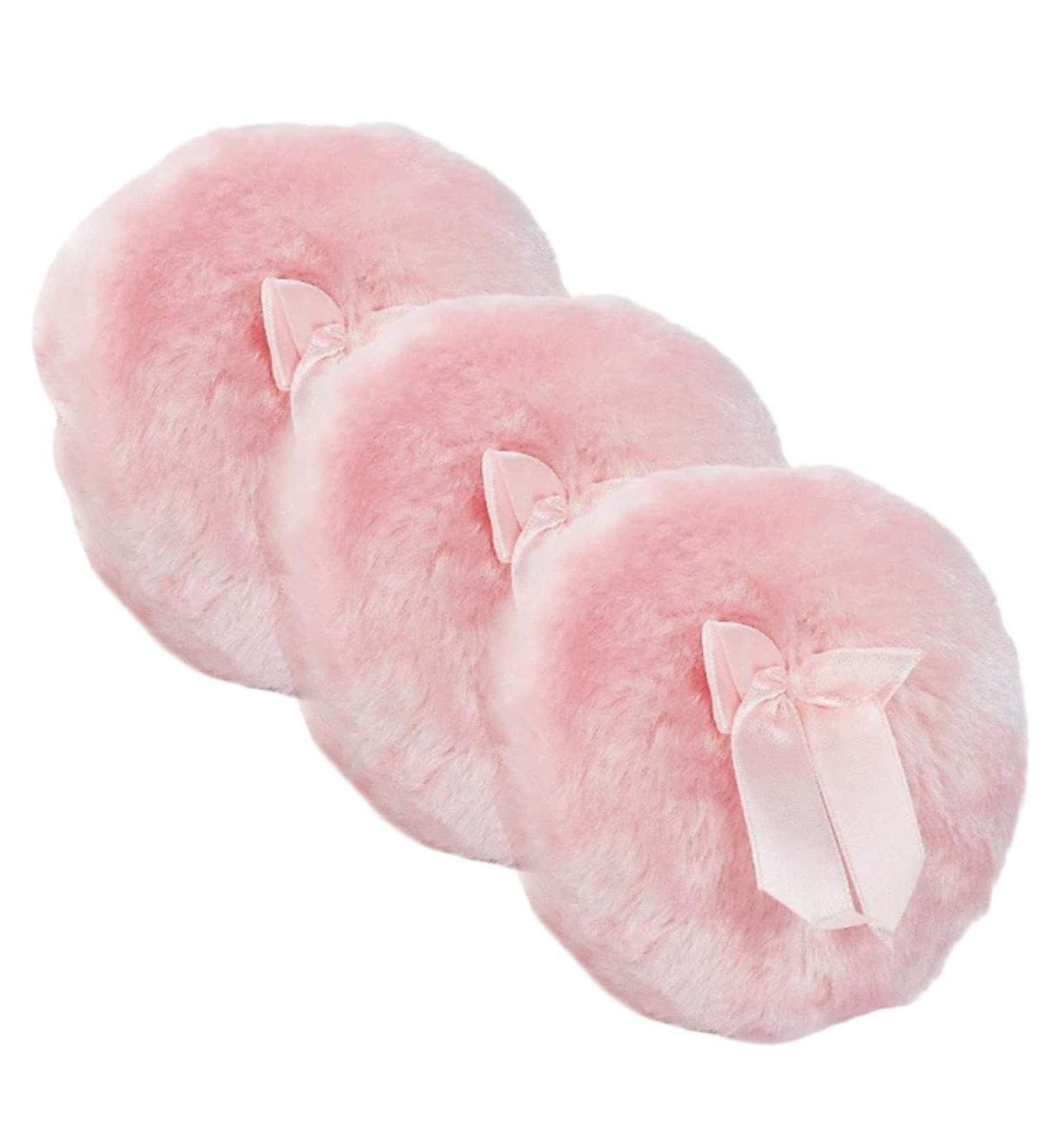 Outanaya Lot de 3 Houppettes Rondes en Peluche N ud Rose Confortables et Douces en Coton Pur pour Poudres pour B b s et Poudre Corporelle pour Soins Peau et Maquillage en Voyage - Buy Online on GoSupps.com