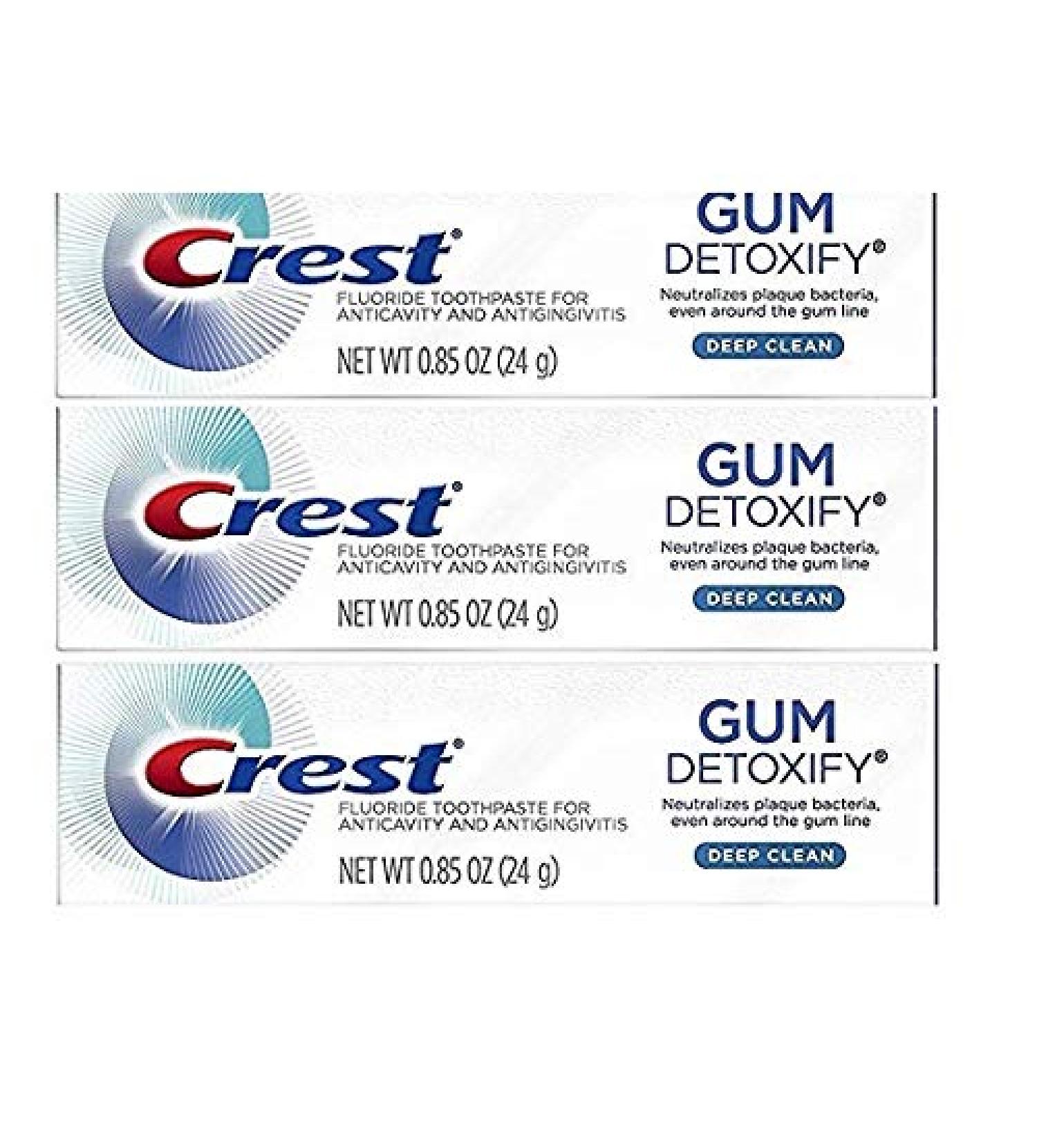  Crest Crest Detoxify Toothpaste Deep Clean Travel Size 24 grams (26 ml) - Pack of 3 - Buy Online on GoSupps.com