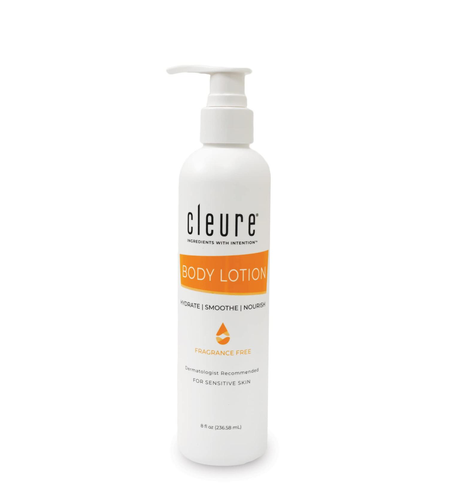 Cleure Fragrance-Free Body Lotion for Sensitive Skin - Shea Butter & Vitamin E - 8 oz, Paraben & Gluten-Free - Buy Online on GoSupps.com