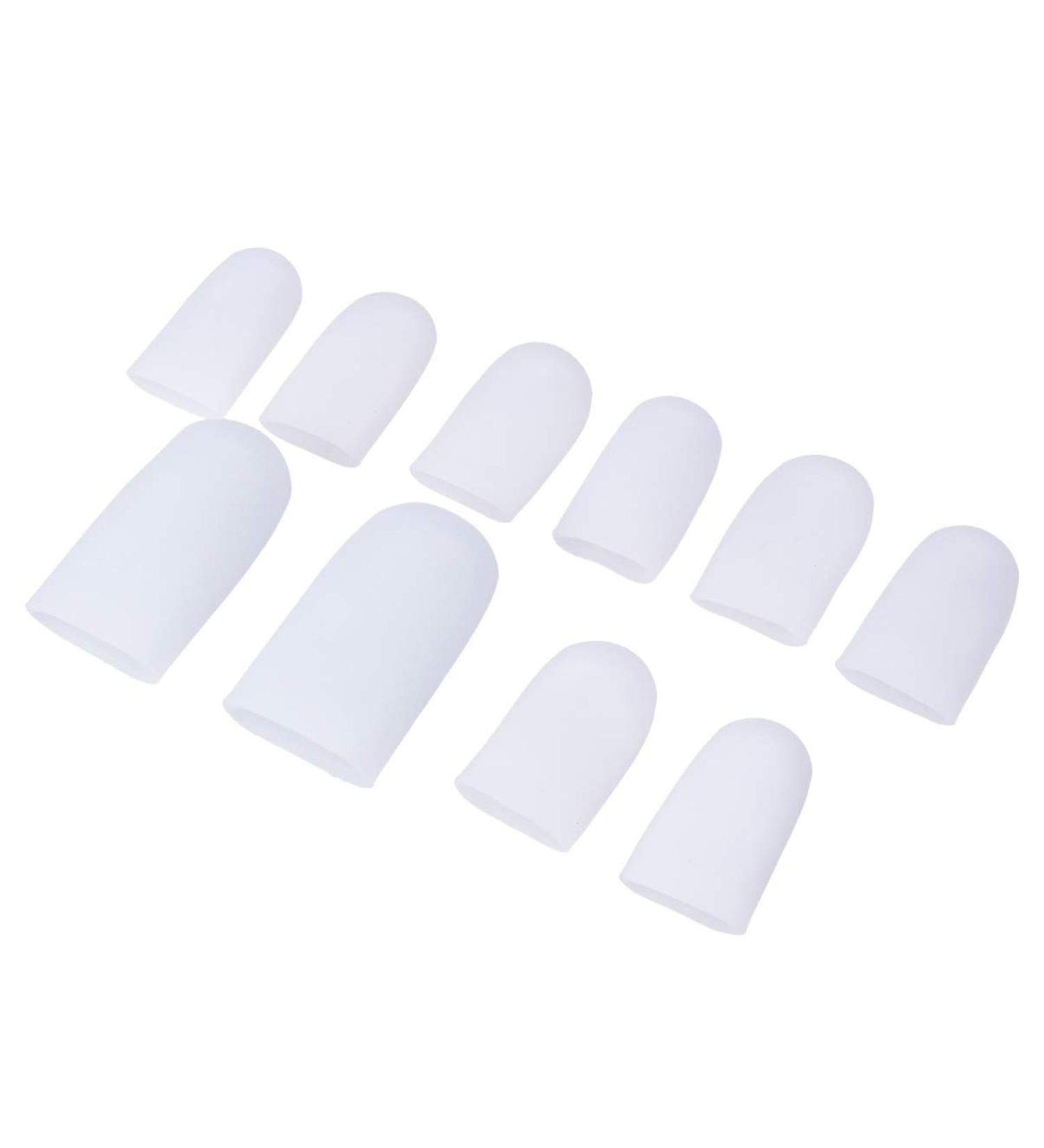 Silicone Toe Sleeve Covers - 5 Pairs for Ingrown Toenails, Corns, Blisters, Cracking, Eczema - Sizes S-L - Buy Online on GoSupps.com