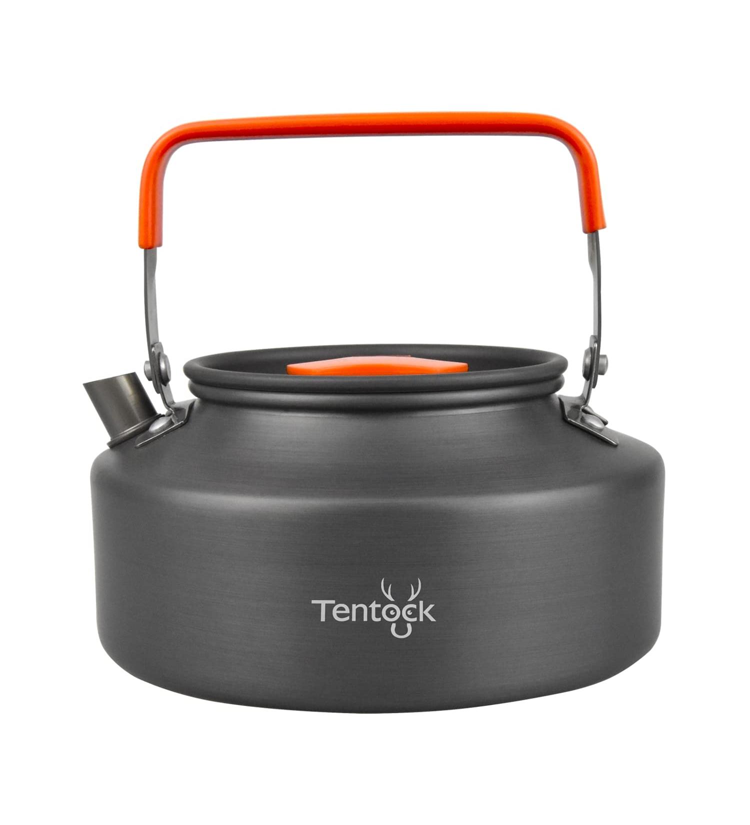 Tentock Camping Kettle 1.1L Lightweight Aluminum Tea Pot for Backpacking, Hiking, Picnic - Compact Coffee Pot for Outdoor Activities - Buy Online on GoSupps.com