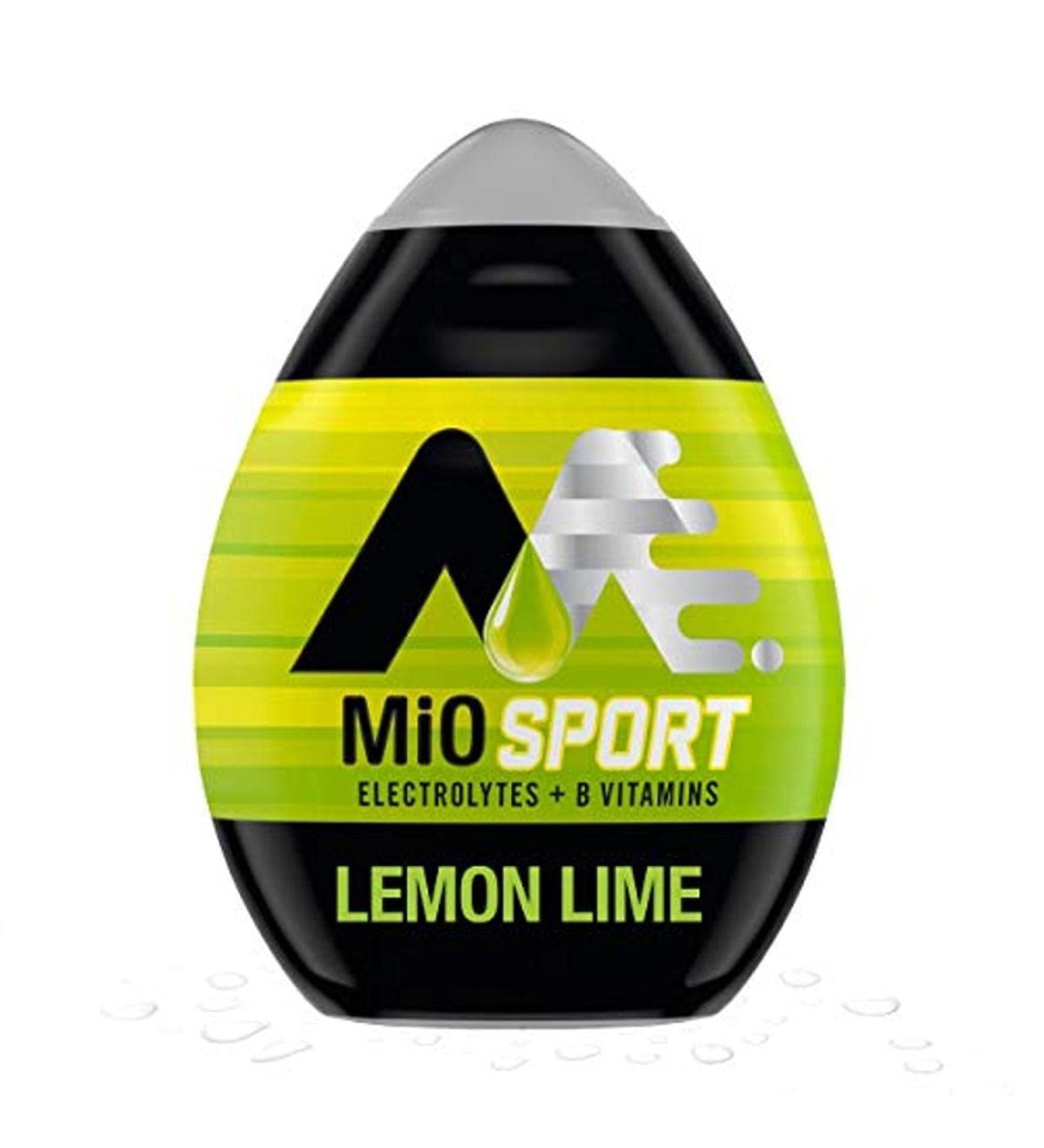 MiO Sport Electrolytes Lemon Lime Liquid Water Enhancer 12 Pack - 1.62 fl oz - Buy Online on GoSupps.com