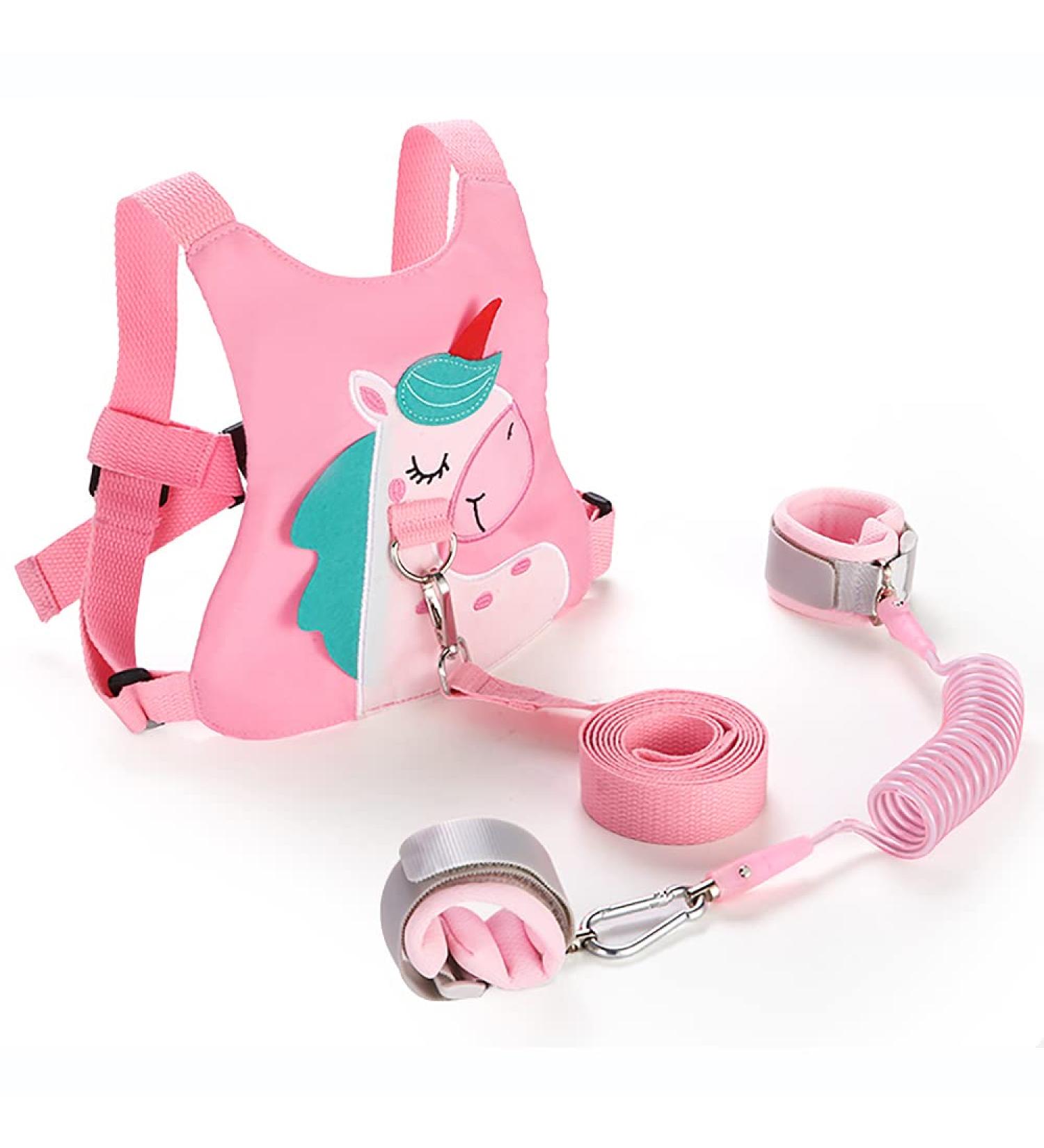 Baby Walking Safety Harness with Anti-Lost Wrist Link - Pink Unicorn Design for Toddler Girls/Boys Travel - Buy Online on GoSupps.com