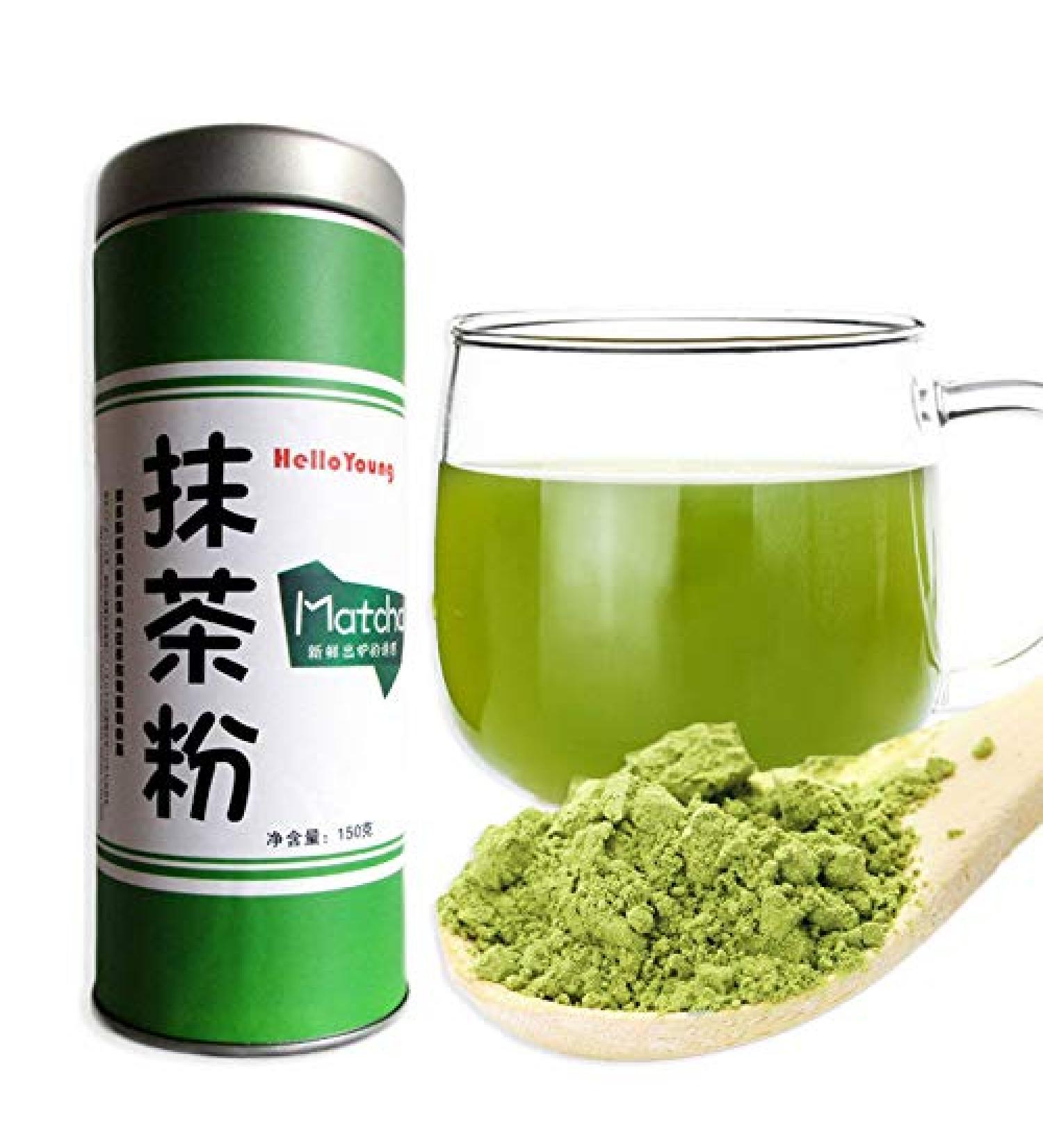 150g (0.33LB) Poudre de th vert japonais Matcha 100% naturel Th minceur organique Th matcha Th chinois Th cru Sheng cha Nourriture saine Nourriture verte - Buy Online on GoSupps.com