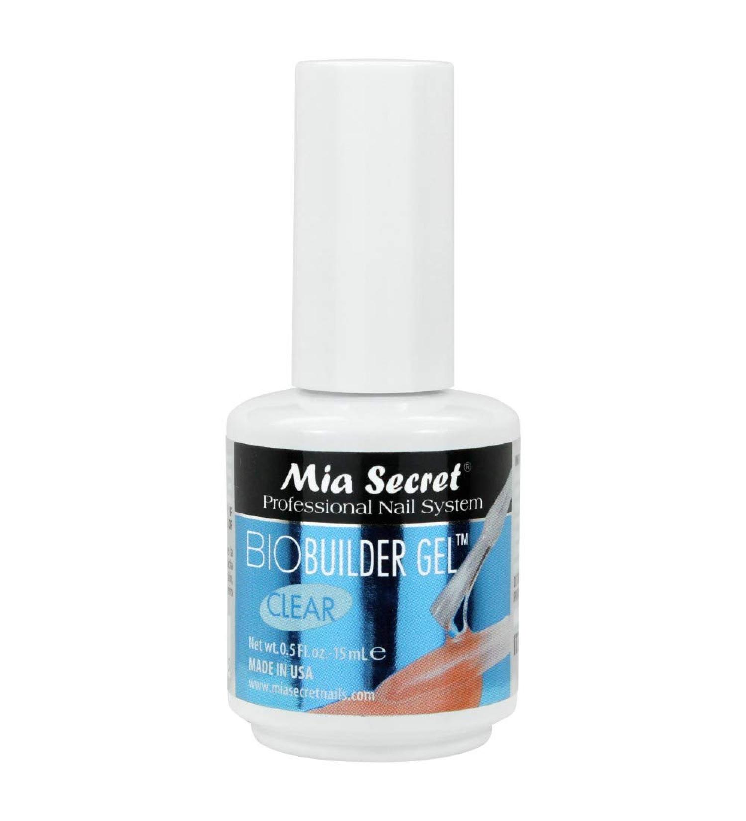 Mia Secret Clear Biobuilder Gel, 0.5 oz - Brush-on Clear Builder Gel in a Bottle For Nail Extensions and Gel Nail Polish - Soak Off Gel for Nails - UV Gel and Nail Strengthener- Builder Gel for Nails