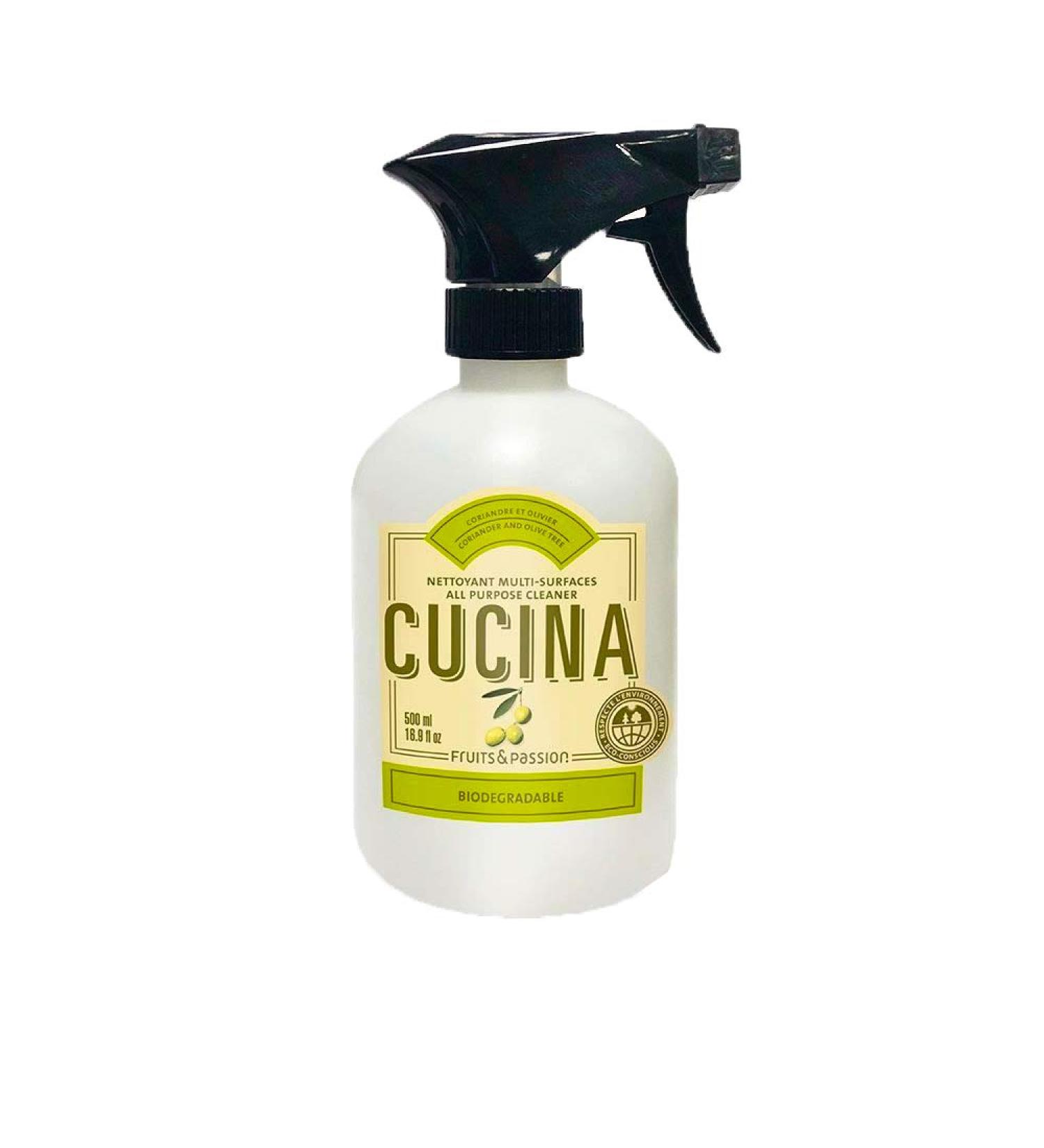 Fruits and Passion Cucina Biodegradable All-Purpose Cleaner - 500ml Multi-Surface Spray (Coriander & Olive Tree) | Eco-Friendly Household Cleaning - Buy Online on GoSupps.com