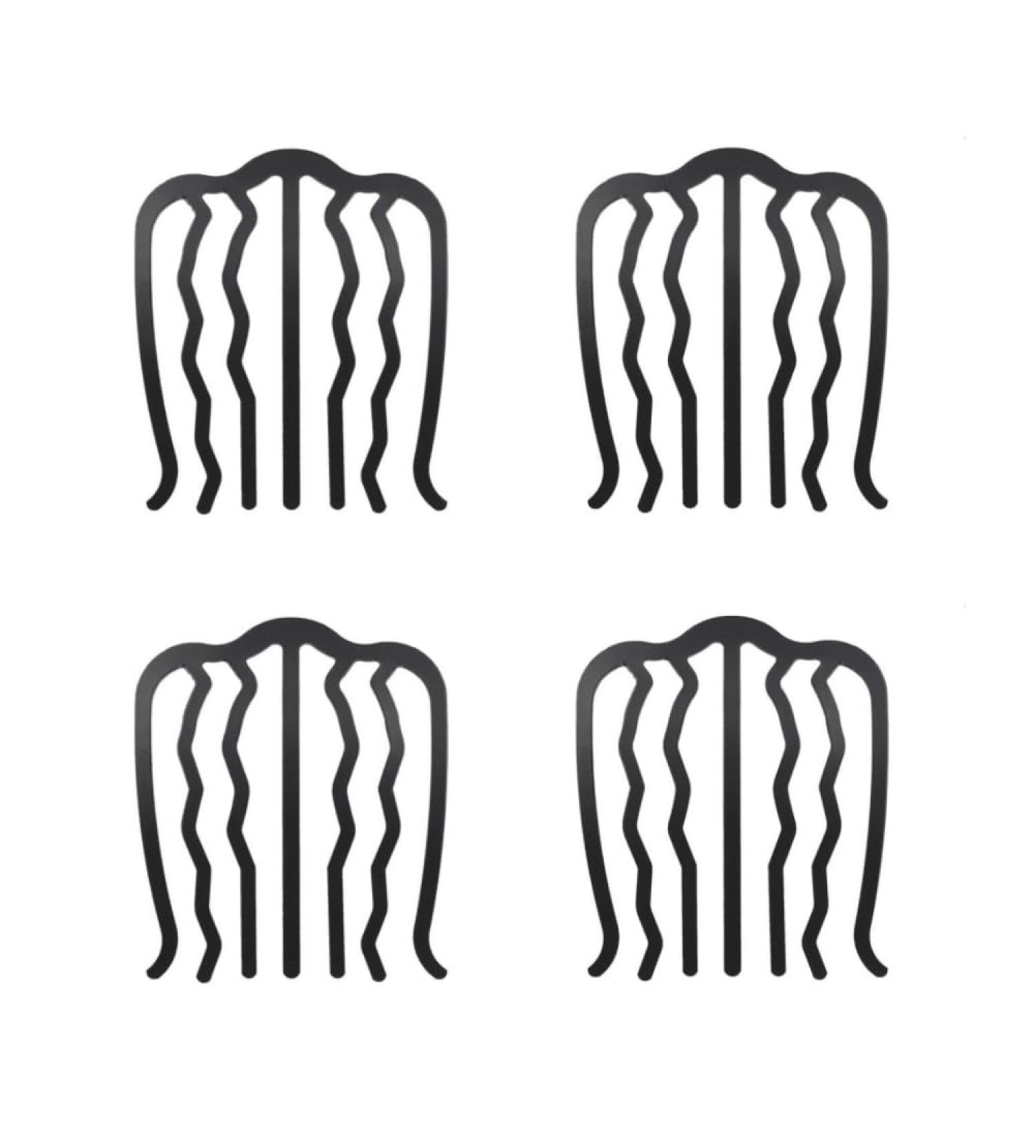 HawZeerLy 4 Pieces Hair Fork Clip U Shape Hair Comb Side Comb Set Meatball Hair Styling Tool Accessories Hairstyle Hair Accessories for Women Girls - Buy Online on GoSupps.com