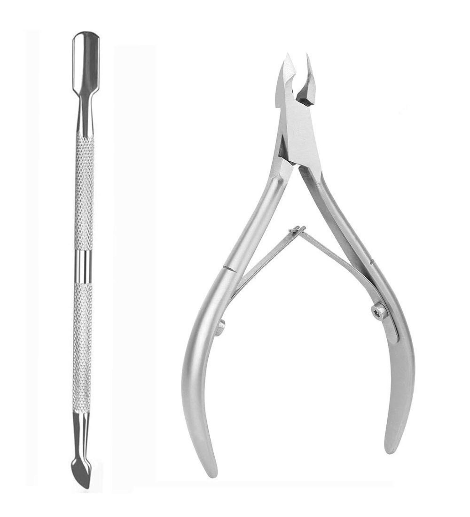 Cuticle Pusher Cuticle Cutter Remover Cuticle Trimmer Nipper Nail Clipper Sets Nail Care Kit Professional Stainless Steel Manicure Pedicure Tools Silver - Buy Online on GoSupps.com