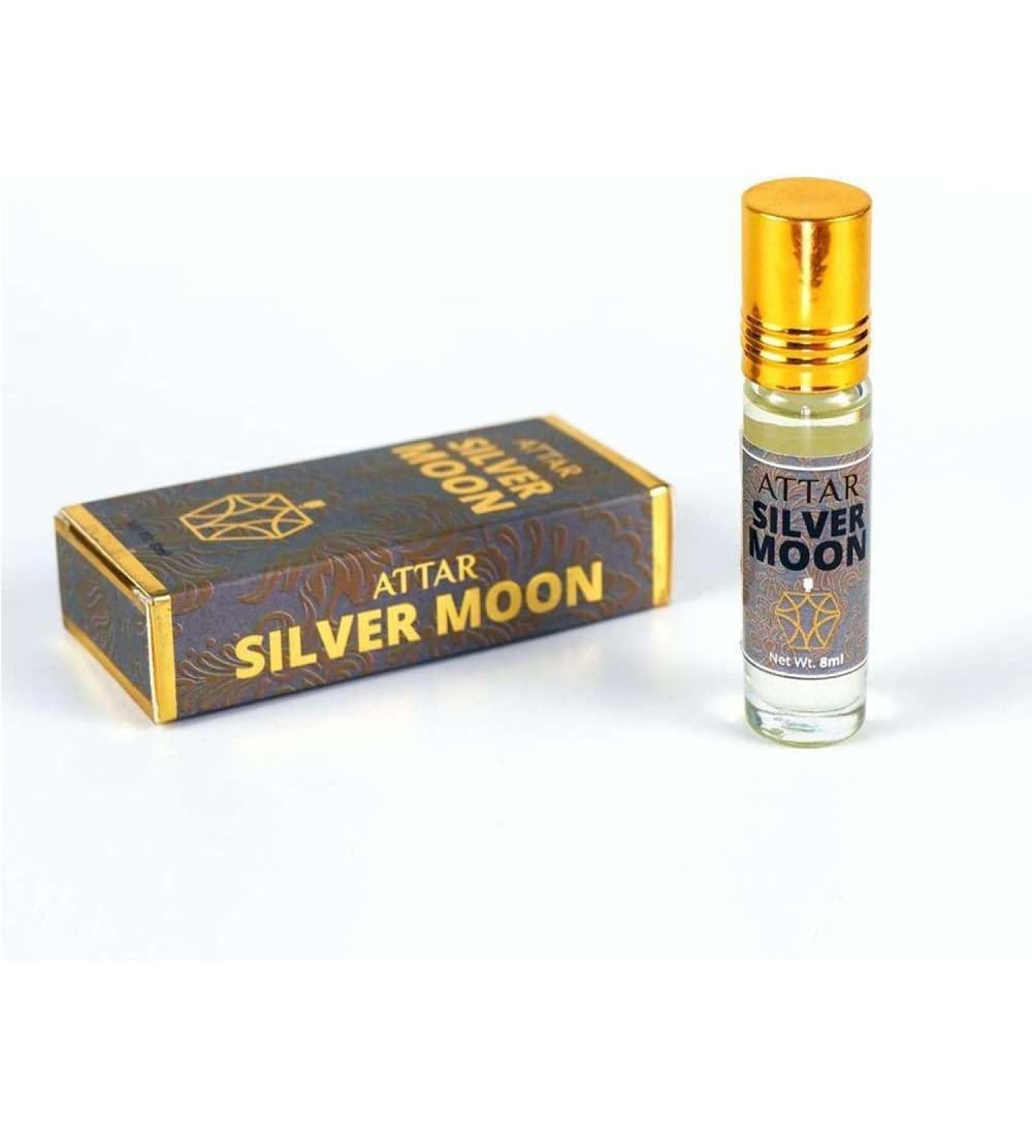 Natural Perfume Oil Silver Moon Long Lasting Fragrance Attar With Easy Apply Roll On For Men And Women - 8 ML (Pack Of 1)