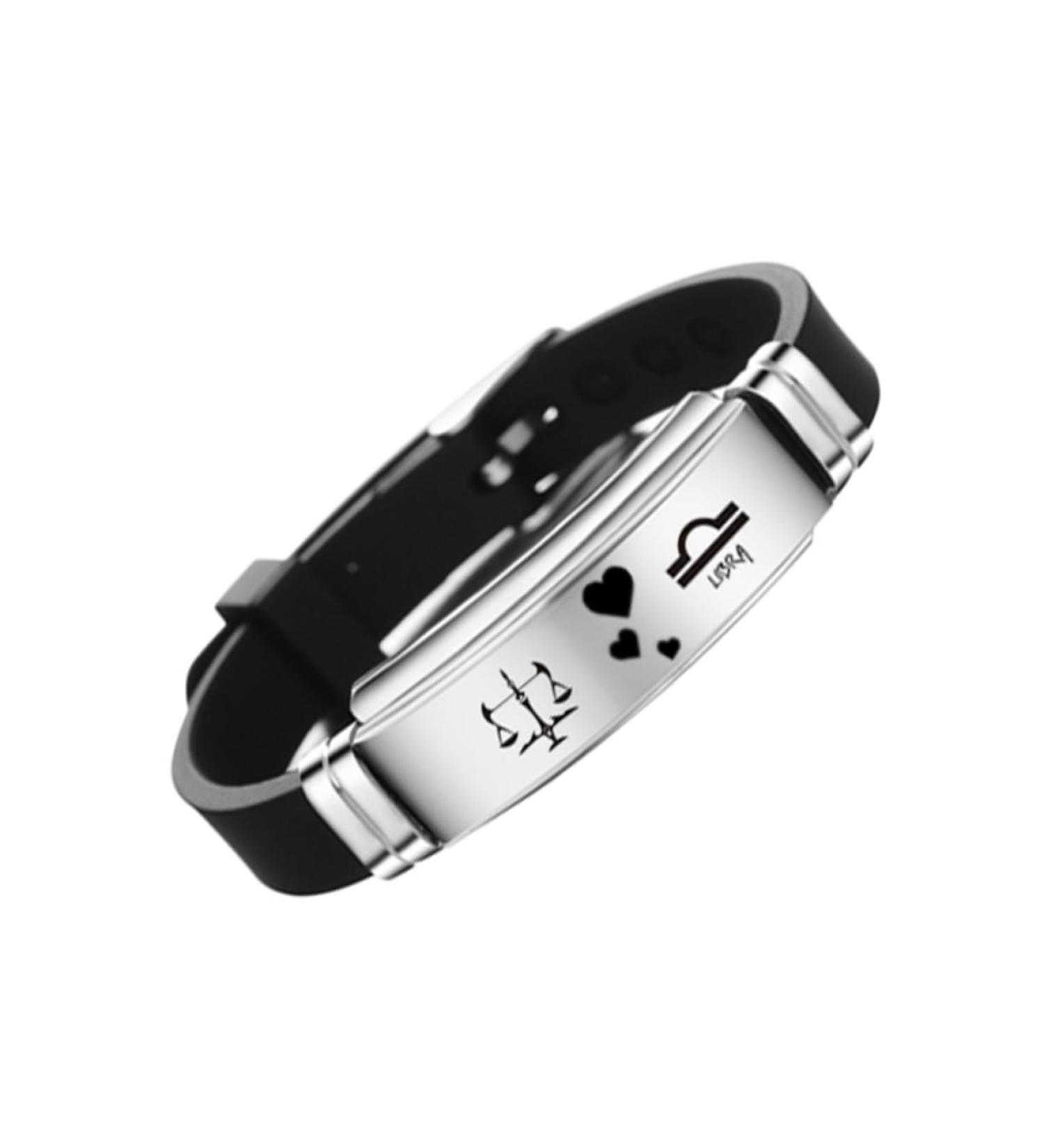 TENDYCOCO Couple Bracelet Stainless Steel Bracelet Twelve Constellations Bracelet Silicone Bracelet Finger Ring Bracelet Bangle Bracelets Bracelet for Couples Lovers Fashion Jewelry - Buy Online on GoSupps.com