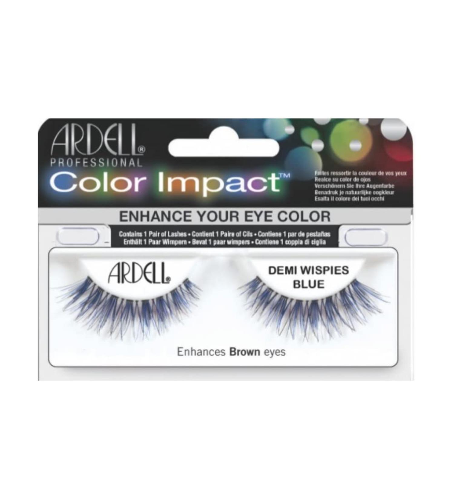 Ardell Color Impact Lashes Demi Wispies Blue - Vibrant Strip Lashes for a Standout Look - Buy Online on GoSupps.com