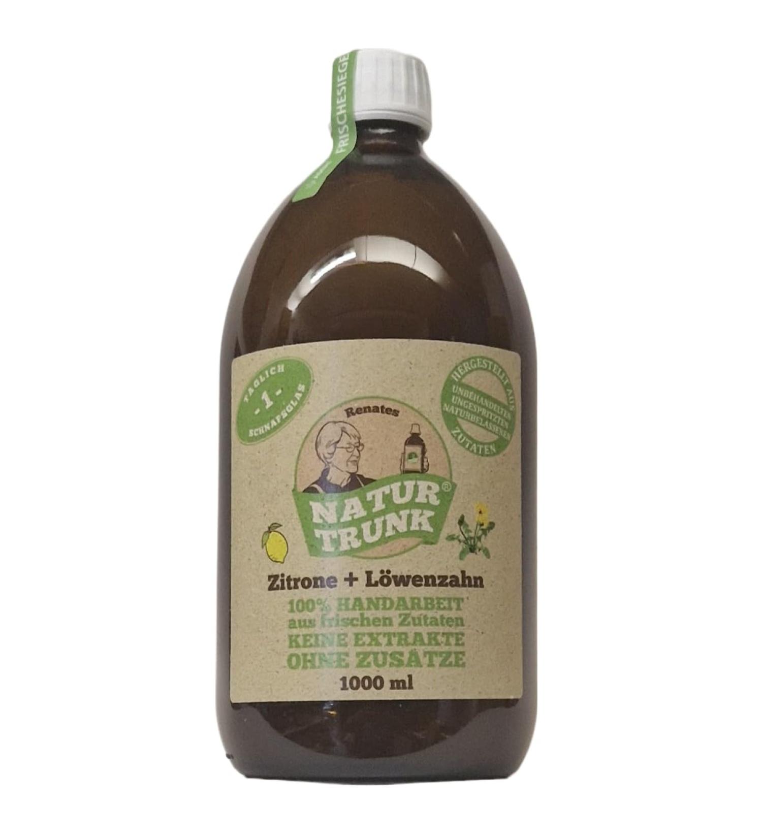 Citron + pissenlit (fleurs feuilles et racines) Fabriqu la main en petites quantit s Flacon m dical en verre ambr 1000 ml - Buy Online on GoSupps.com