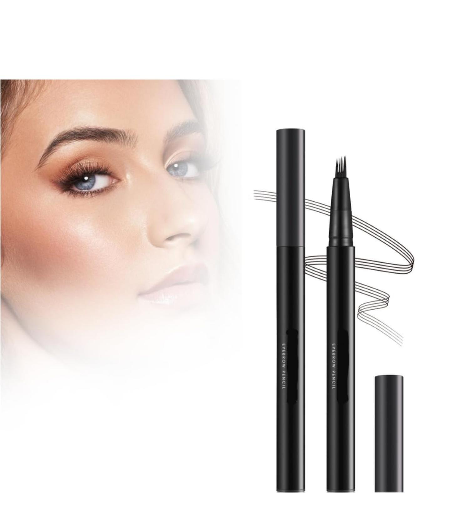 2024 New Magic 4-Tip Eyebrow Pencil Upgraded 3D Waterproof and Sweat-proof Microblading Eyebrow Pencil Contouring Pen Long-Lasting Eyebrow Brush (Black) - Buy Online on GoSupps.com