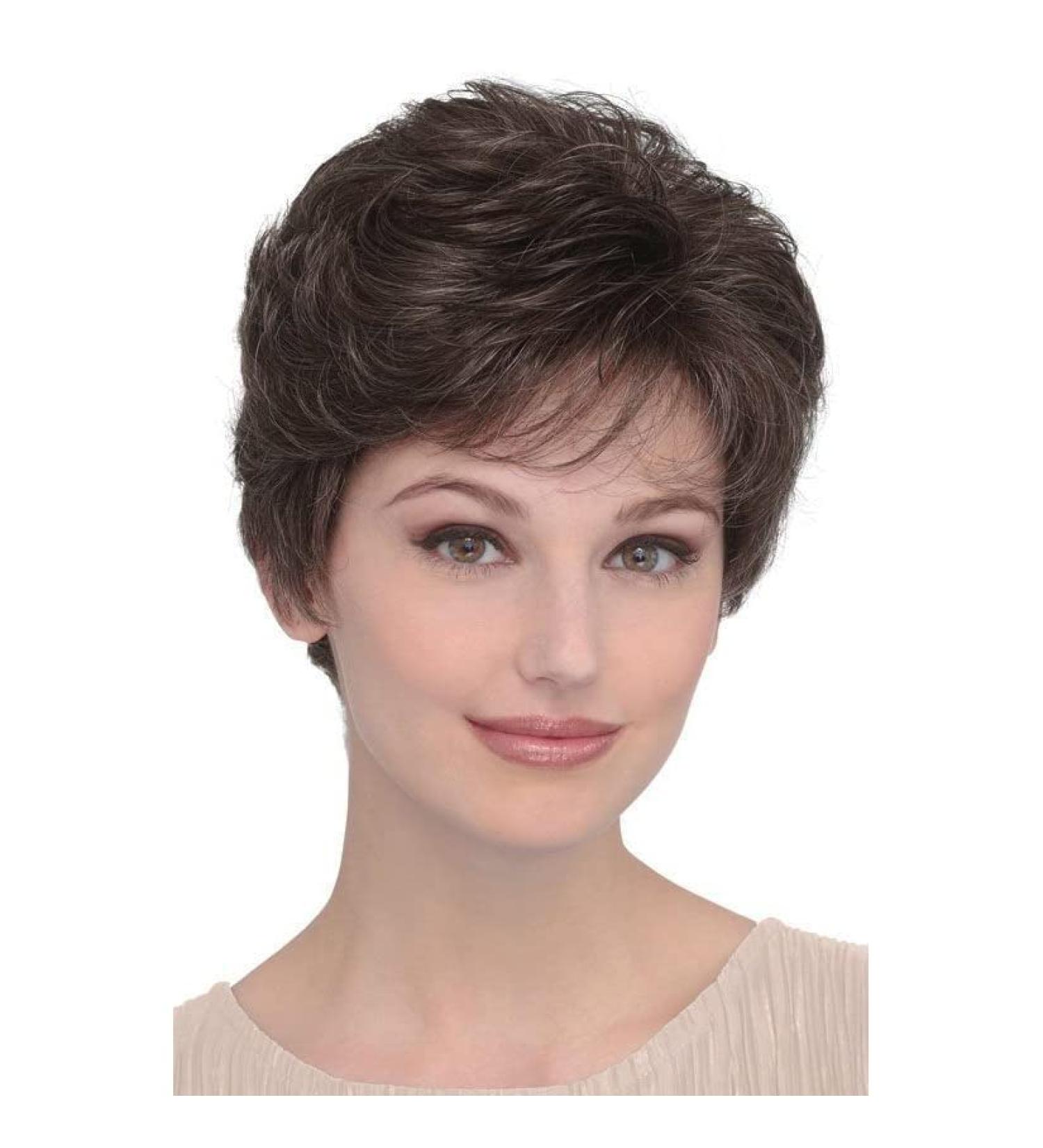 Short Brown Pixie Wig for White Women - Synthetic Layered Cosplay Hair in Brown mixed Blonde - Buy Online on GoSupps.com