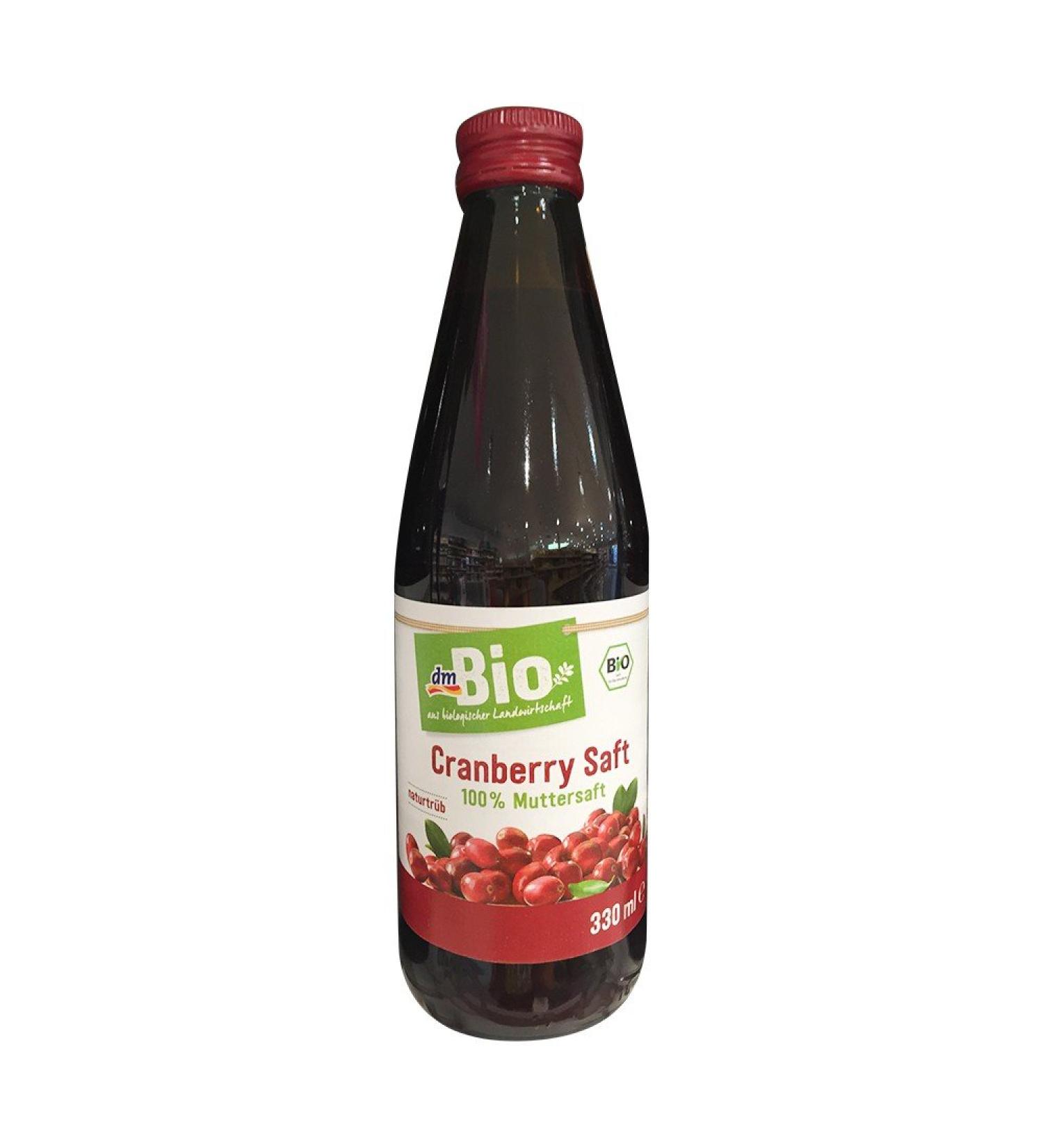 dmBio Cranberry Juice Glass Bottle 330 ml