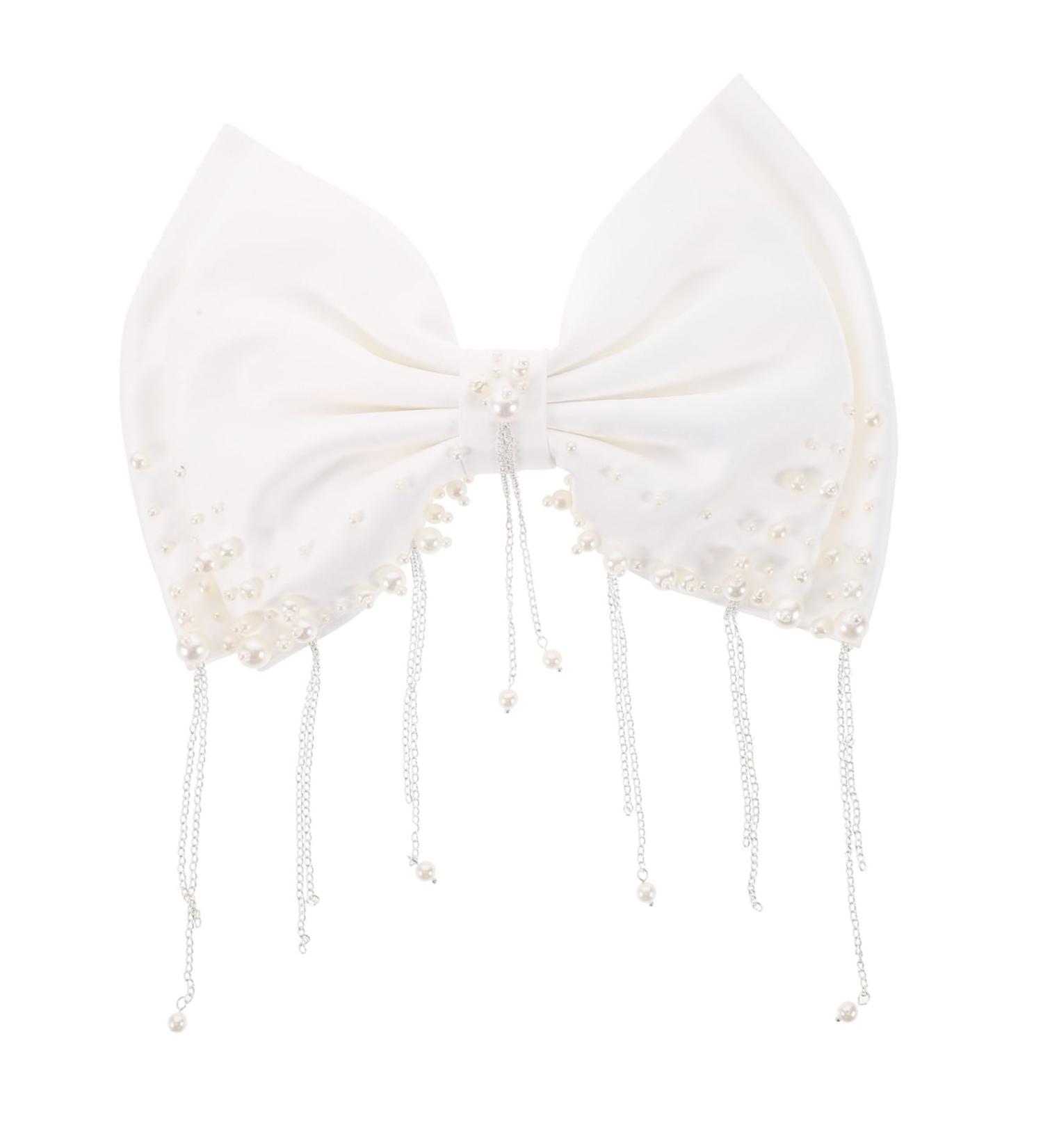 FOMIYES Girls Hair Accessories Pearl Hair Clip Wedding Hair Clip Girl Bows Hair Decoration Back Hair Bow Hair Bow Clip Hair Clips Decorate Headgear Hairpin Button Metal Delicate White Miss - Buy Online on GoSupps.com