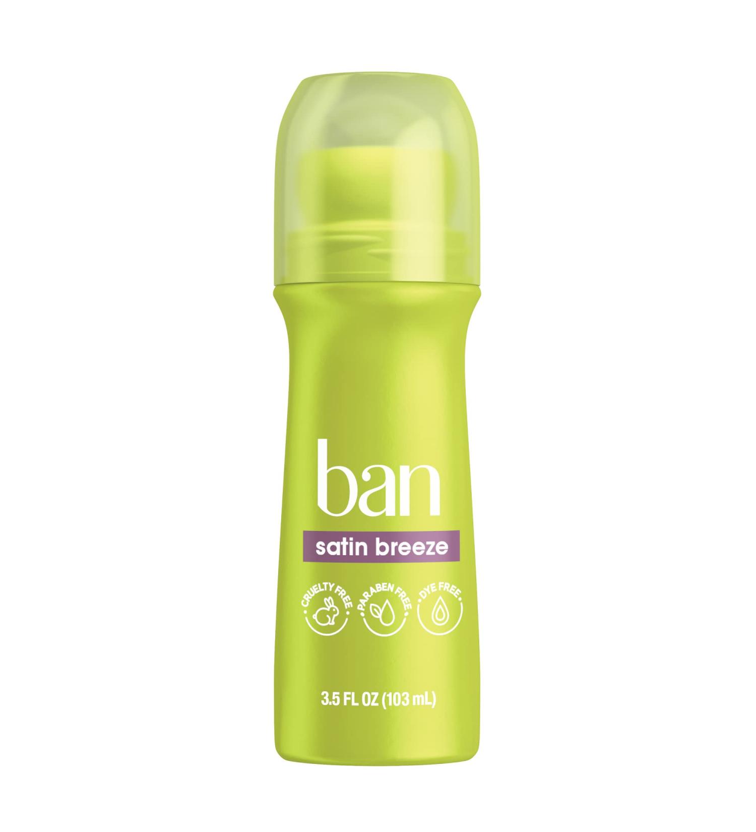 Buy Ban Satin Breeze 24-Hour Invisible Antiperspirant Roll-On Deodorant for Women & Men - 3.5 Fl Oz (Pack of 2) - Effective Underarm Wetness & Odor Protection - International Shipping Available - Buy Online on GoSupps.com