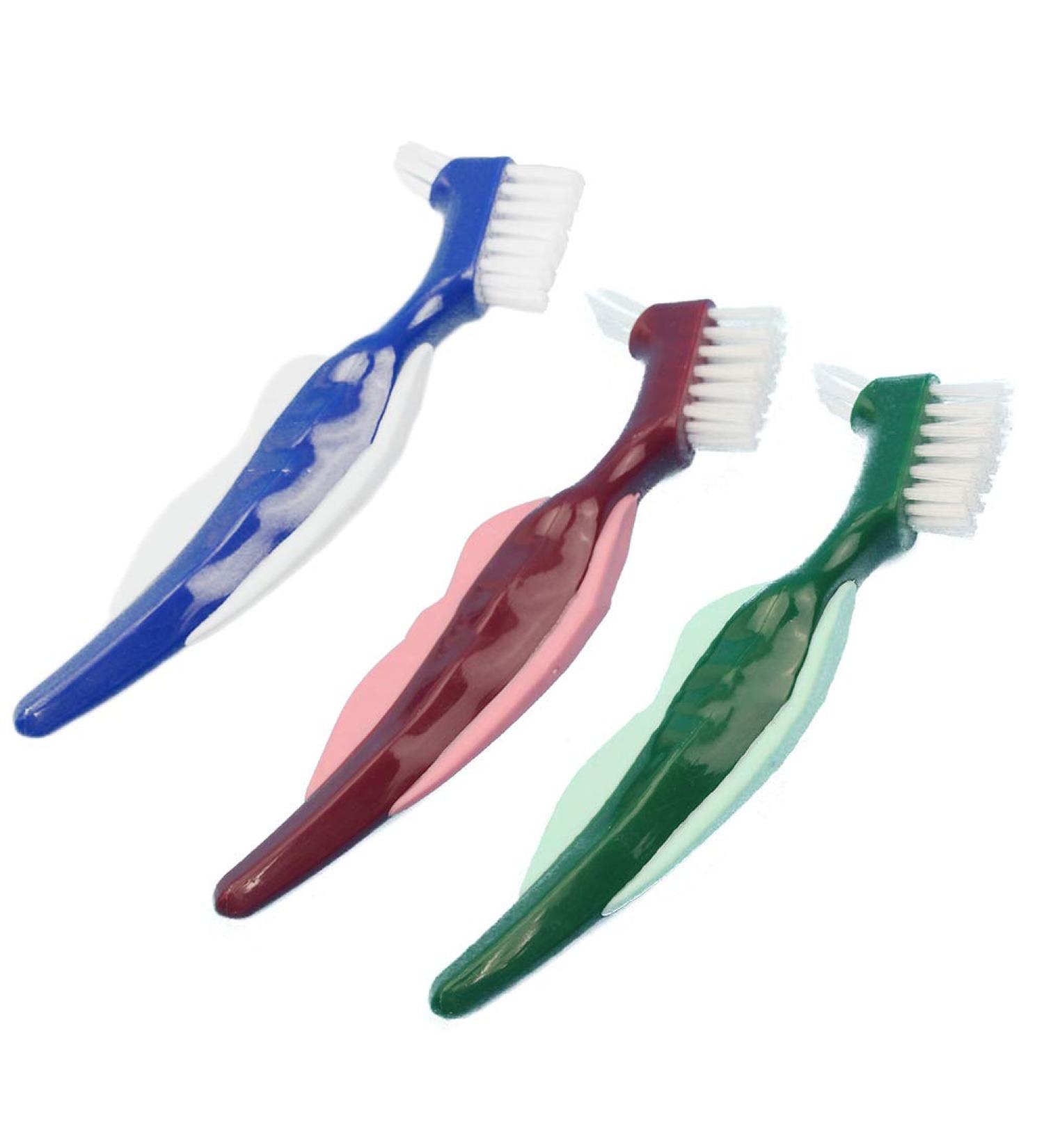 Prosthesis Cleaning Brush Set | 3 Hard Brushes for Optimal Care & Ergonomic Design - Buy Online on GoSupps.com