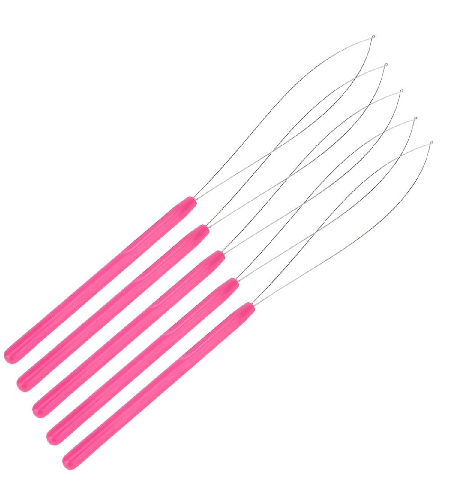 Lightweight Pulling Loop Needle Set - 5pcs 9.5cm & 12.3cm Hook Tool for Hair Extensions (Blue) - International Shipping Available - Buy Online on GoSupps.com