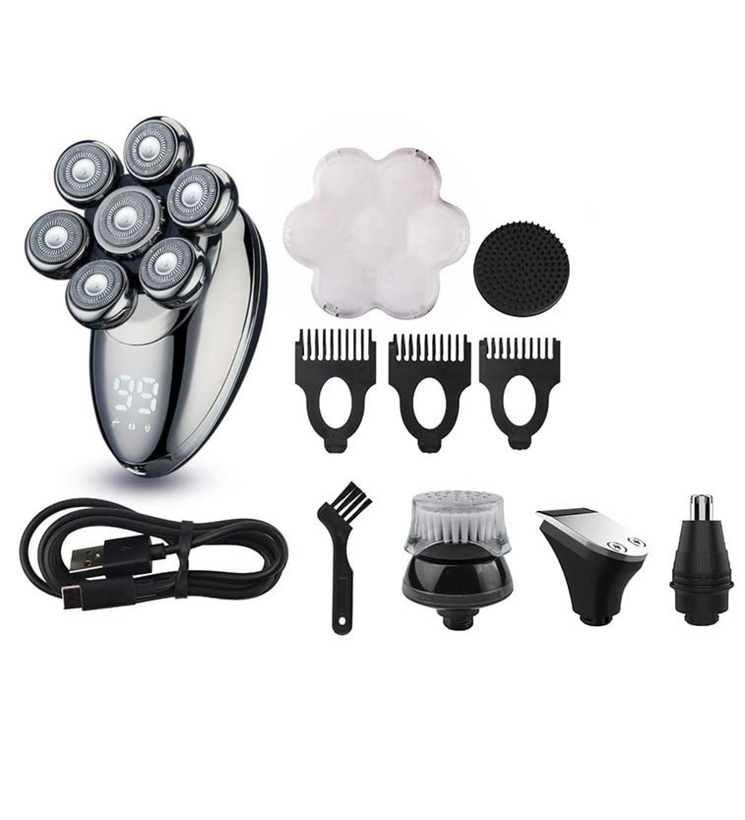5 in 1 Electric Head Shaver for Bald Men - USB Rechargeable Professional Hair Trimmer & Beard Cutter - SET 02 - Buy Online on GoSupps.com