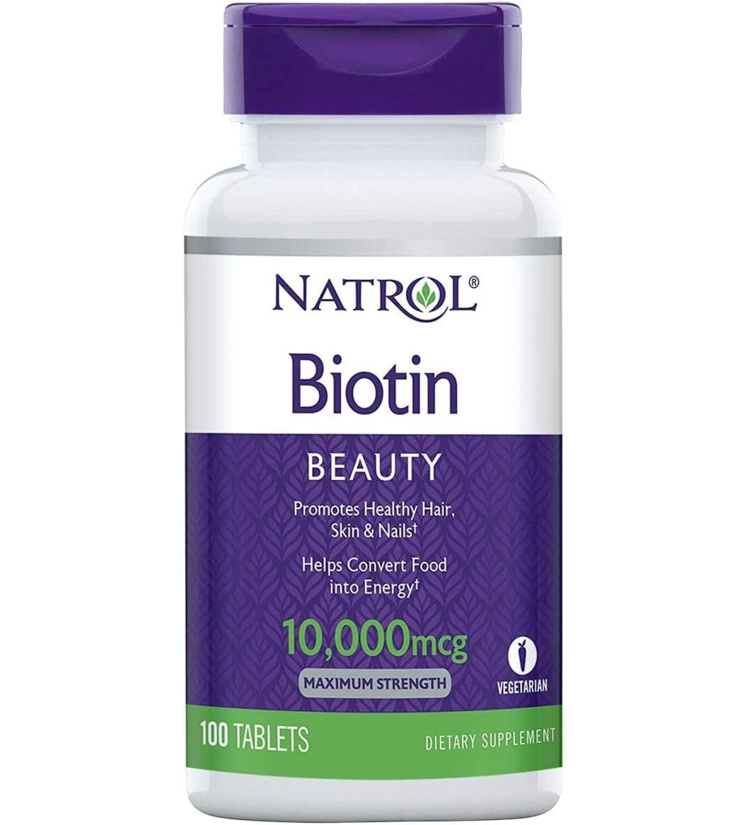 Natrol Biotin Maximum Strength 10 000 mcg Tablets 100 ea (Pack of 4) - Buy Online on GoSupps.com
