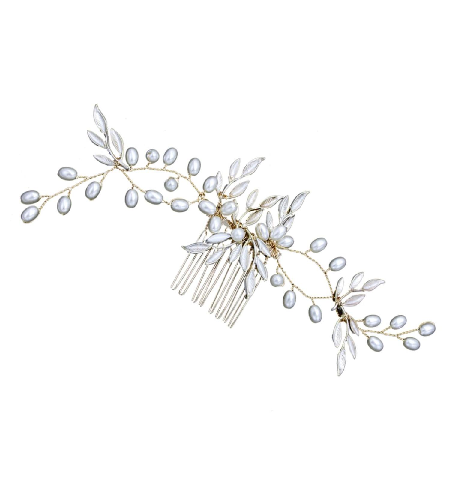 Housoutil Wedding Headpiece Crystal Headpiece Headwear for Women Hair Bridal Headpiece Bridal Headdress Barrettes for Women Bride Headpieces for Wedding Tiara Pearl Miss Comb - Buy Online on GoSupps.com