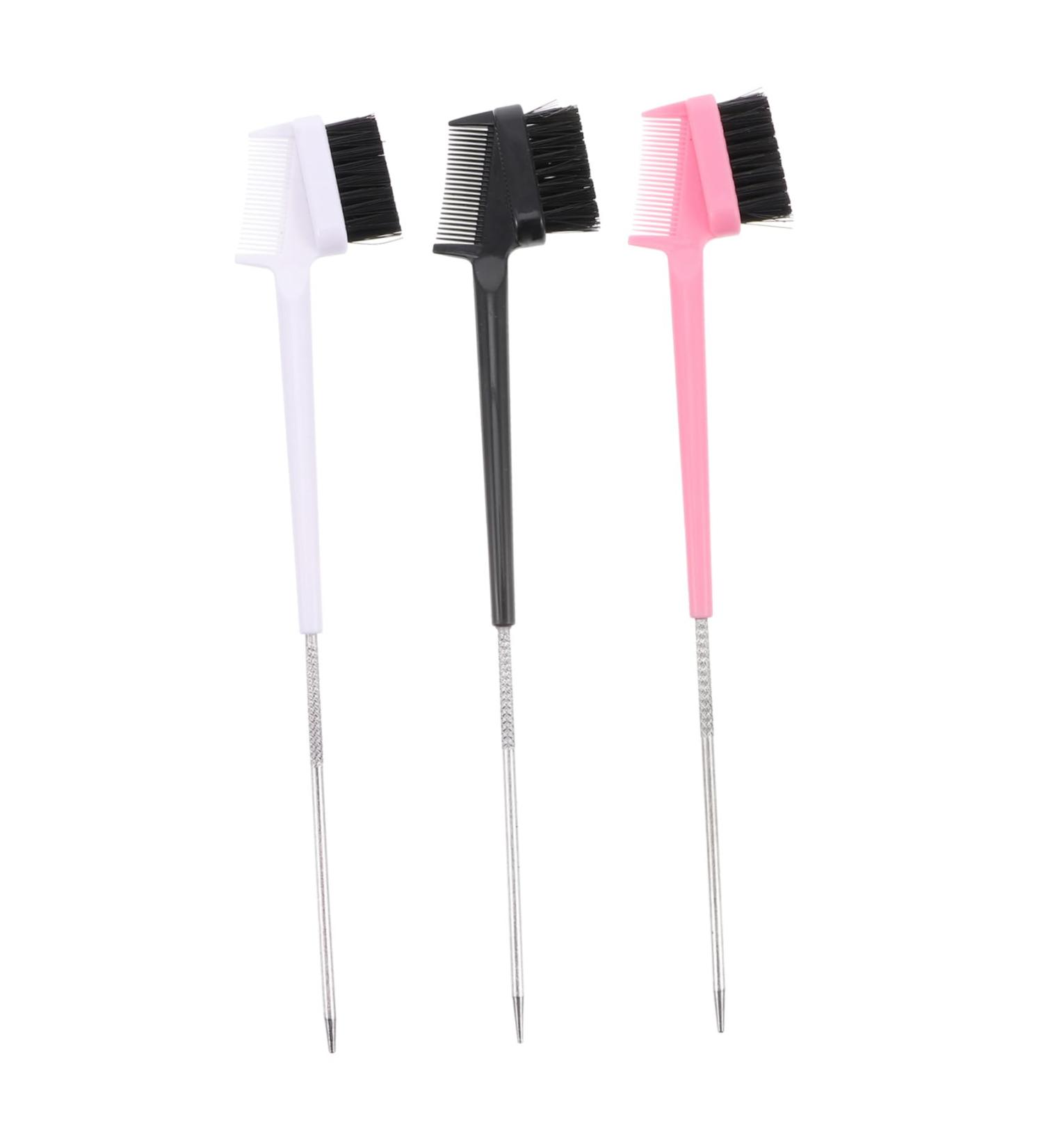 FRCOLOR Eyebrow Eyelash Brush double-headed eyebrow eyelash hair edge Eyelash Curlers Eyebrow Eyelash Grooming Tool Dual Brow Raw edge eyebrow stainless steel Double Head Brush 21x4x0.5cm Assorted Color - Buy Online on GoSupps.com