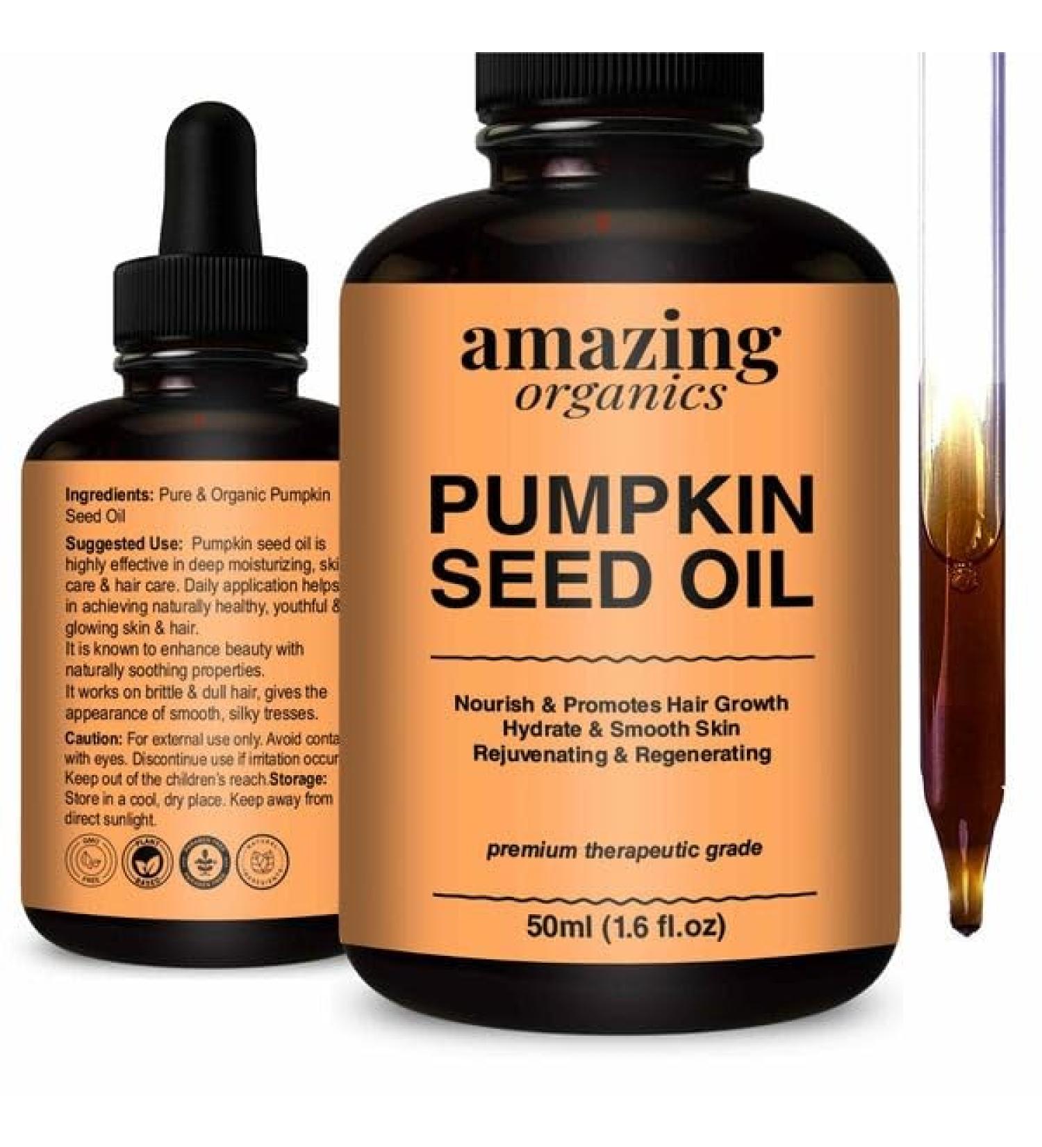 Buy Cold Pressed Pumpkin Seed Oil - Nutrient-Rich for Hair Skin & Cooking | International Shipping - Buy Online on GoSupps.com