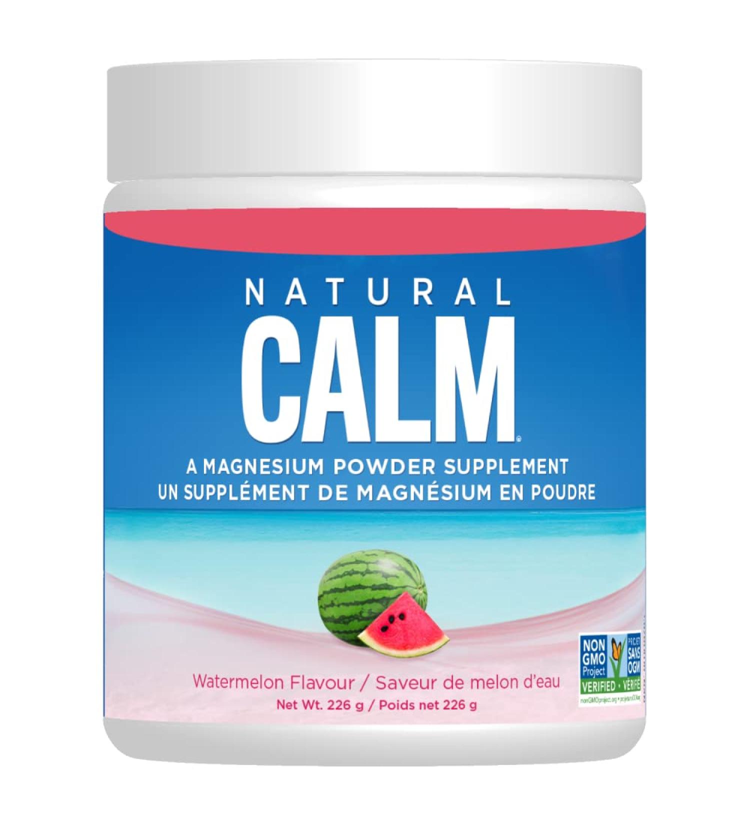 Natural Calm Magnesium Citrate Powder (Watermelon Flavour) 226g - Quick Absorbing - Loved Magnesium Drink - Buy Online on GoSupps.com