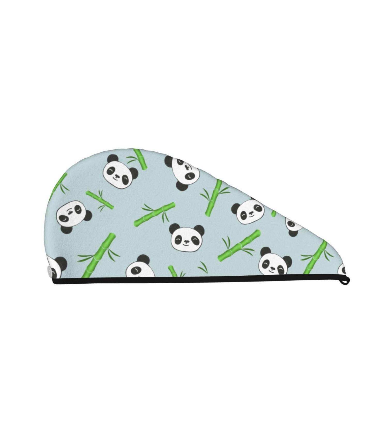 Panda Bamboo Twigs Microfiber Hair Towel | Soft Super Absorbent Quick Dry Hair Wrap for Women | Ideal for Long Curly & Thick Hair - Buy Online on GoSupps.com
