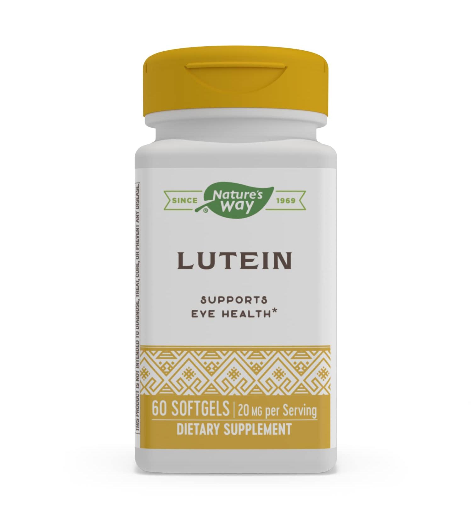 Nature's Way Lutein 20mg - 60 Softgels for Eye Health & Vision Support - Buy Online on GoSupps.com