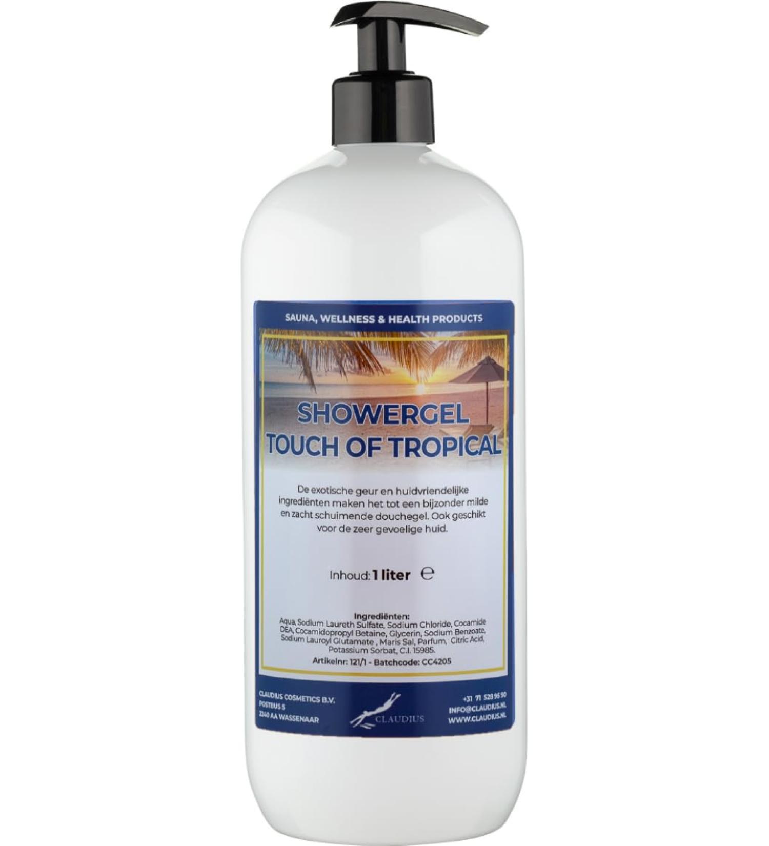 Claudius Showergel Touch Of Tropical 1 Liter met gratis pomp