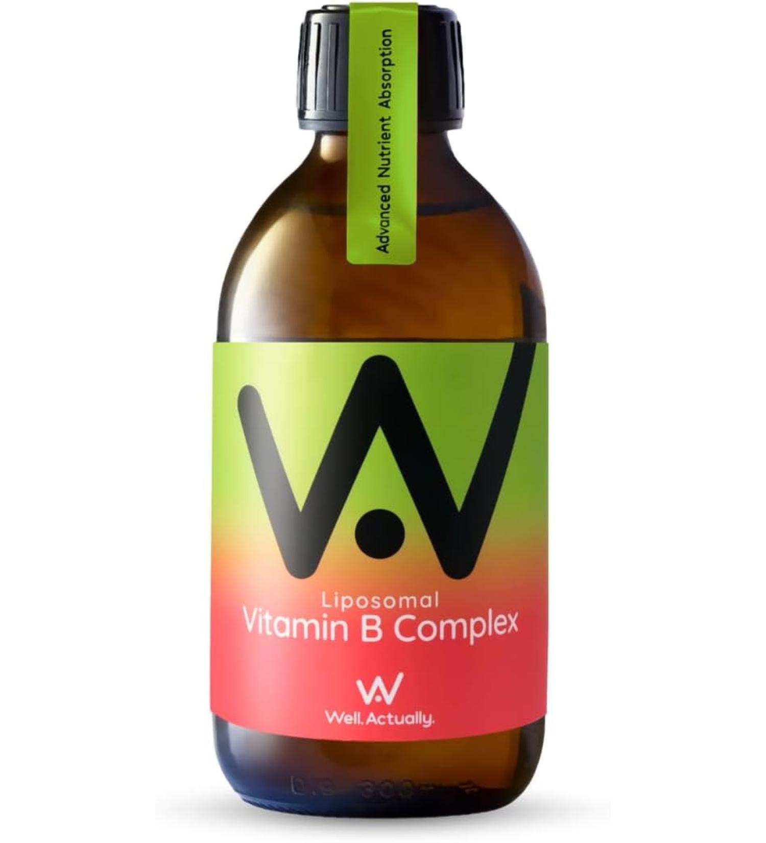 Well Actually Liposomal Vitamin B Complex High Strength and Bioavailability8 Essential B Vitamins Complex for Energy 50 Servings - Buy Online on GoSupps.com