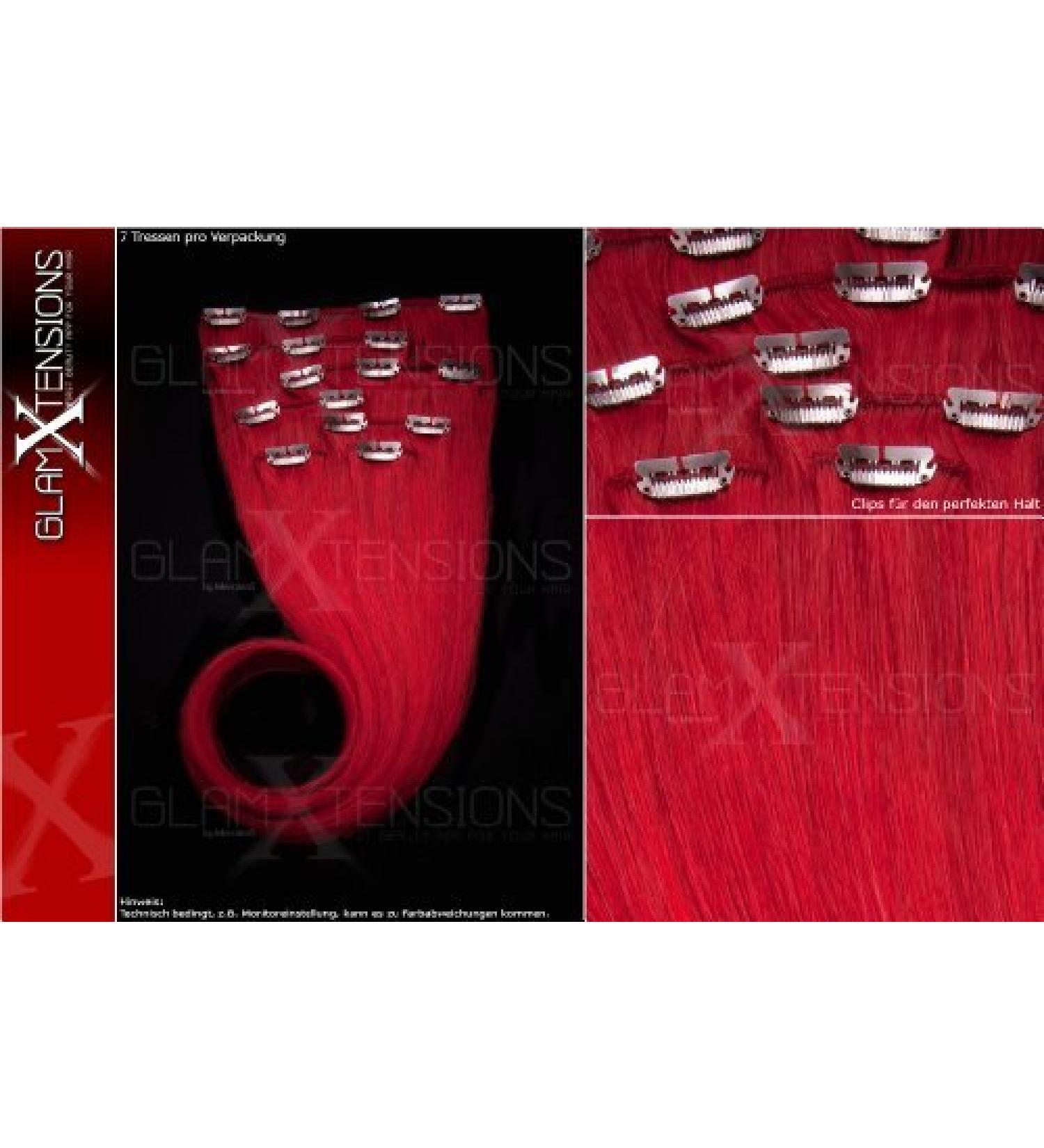 Shop 100% Indian Remy Clip In Hair Extensions - 7 Piece Set 70g 60cm - Thickening Red Human Hair - Buy Online on GoSupps.com