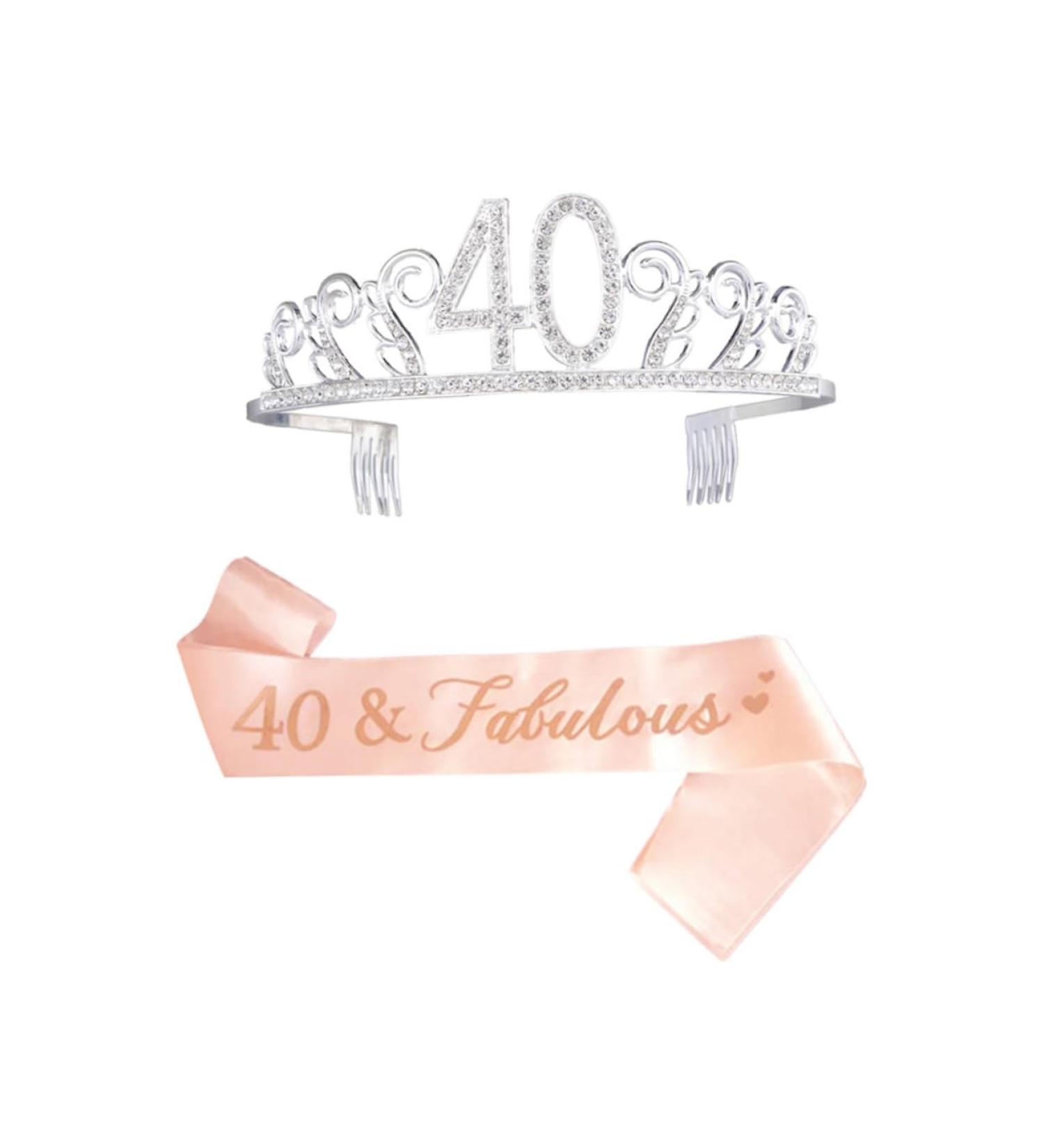minkissy 1 Set Party Sash Tiaras for Girls Satin Sash 40th Birthday Party Etiquette Belt Crowns for Adults Bridal Headpiece Comb Womens Belt Rhinestone Hair Comb Woman Forty Princess Miss - Buy Online on GoSupps.com