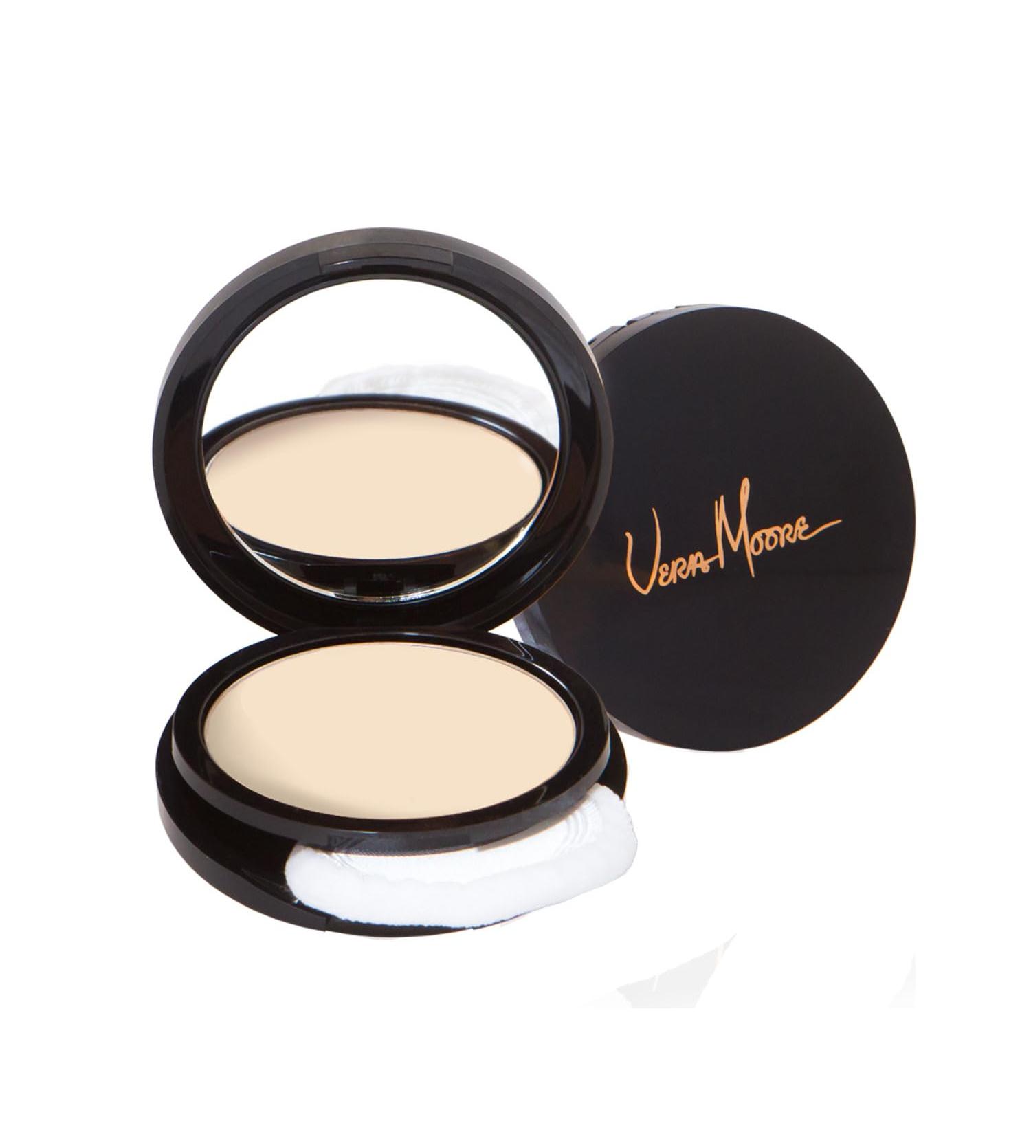 Vera Moore Matte Pressed Powder | Full Coverage Makeup Setting Compact for All Skin Types (Linen 12.5g) - Shine-Free Flawless Finish - Buy Online on GoSupps.com