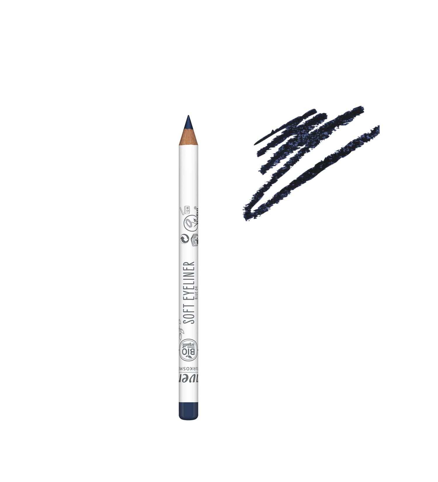 Lavera Soft Eyeliner - Blue 04 - Natural Cosmetics - Comfortable Application - Free of Silicones - Free of Mineral Oil - Vegan - Bio -Jojoba oil & organic sunflower oil - 1.14g Blue 04 1 piece (1 Pack)