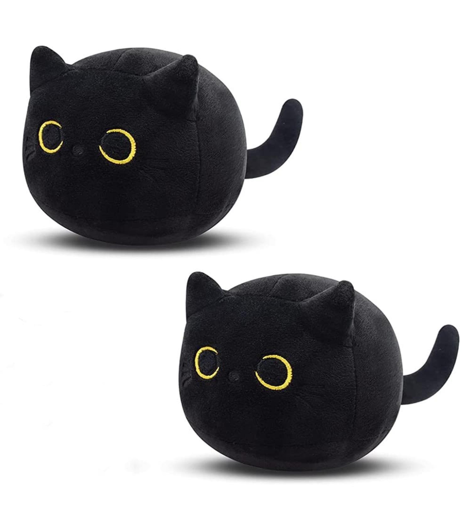 Black Cat Plush Toy Black Cat Pillow 2Pcs Kawaii Black Cat Plushie Soft Mini Cat Plush Toys Plushies Lumbar Back Cushion Decoration for Kids Home Decor Gift Boys Girls Birthday Valentines Christmas - Buy Online on GoSupps.com
