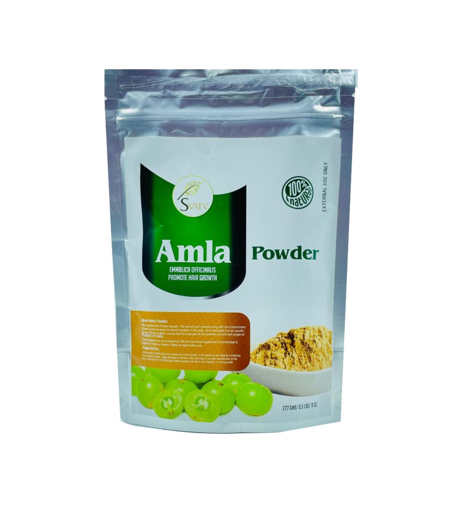 SVATV Amla Powder - Emblica Officinalis for Strong & Long Hair Growth | 227g / 8oz - Buy Online on GoSupps.com