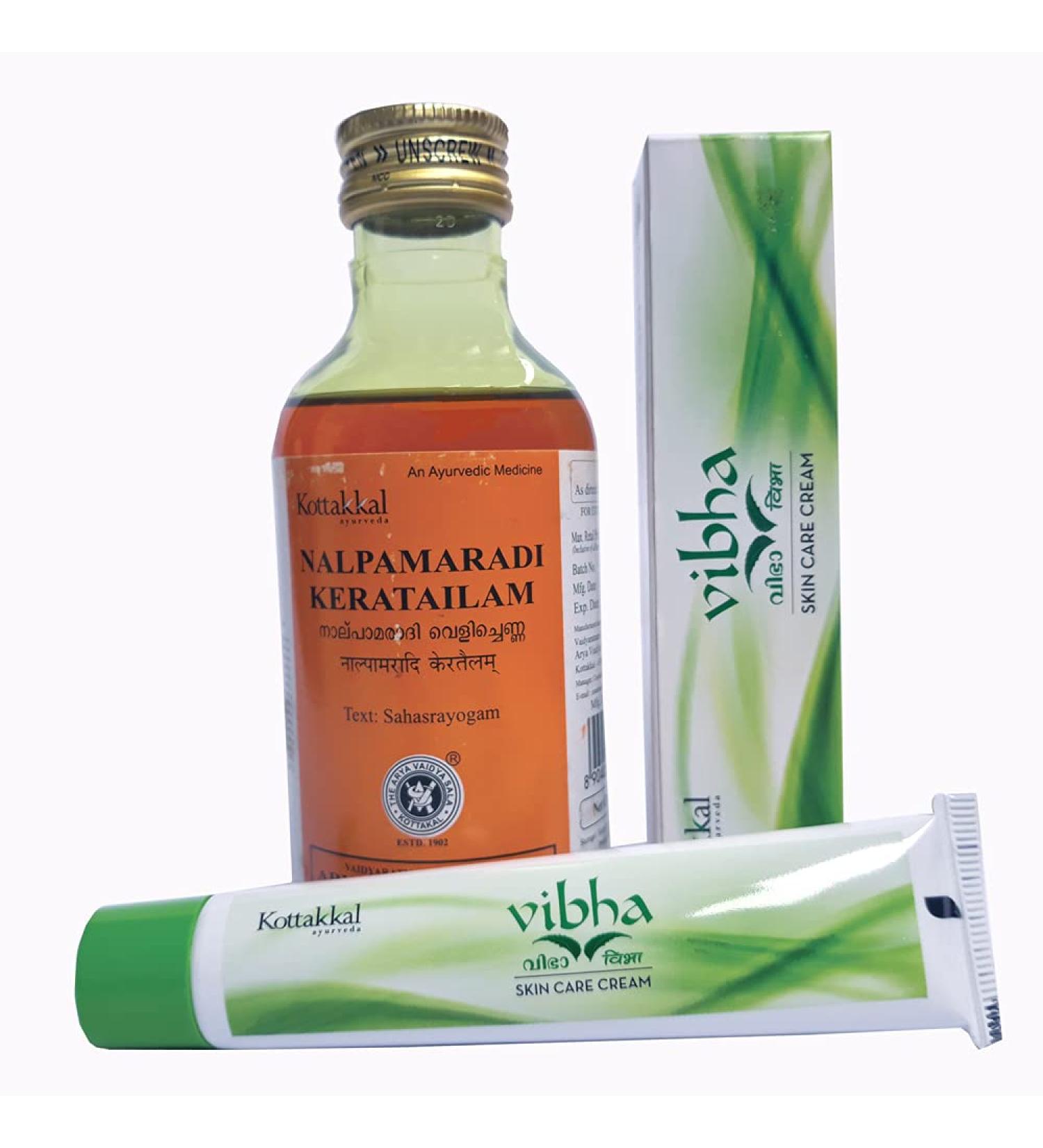  Kottakkal Nalpamaradi Keratailam (200 ml) and Kottakkal Vibha Skin Care Cream 25 g - Buy Online on GoSupps.com