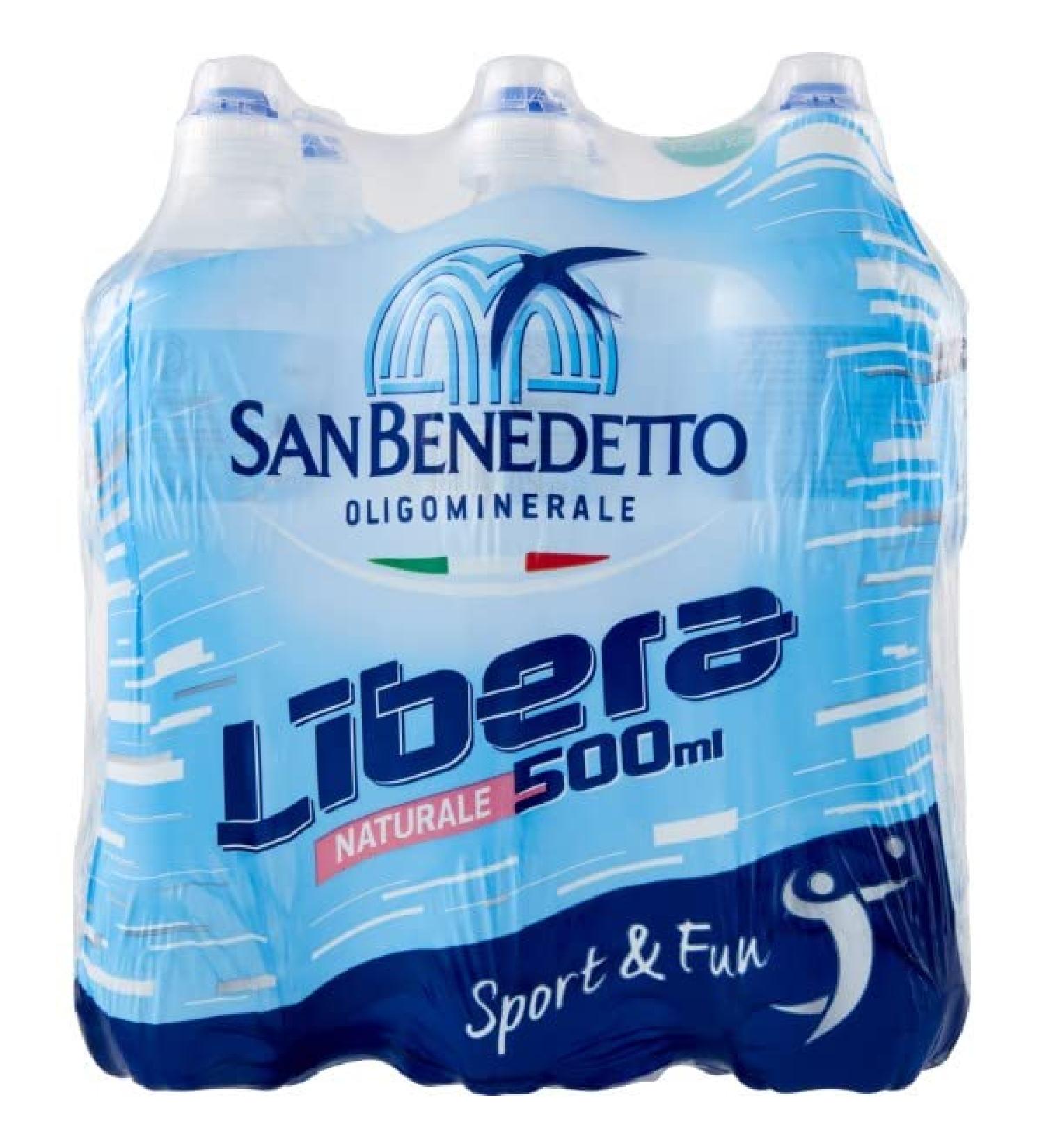 San Benedetto Free Natural Water Lot of 6 bottles of oligomineral water in jetable PET 500 ml + Tomato Pulp 400 g - Buy Online on GoSupps.com
