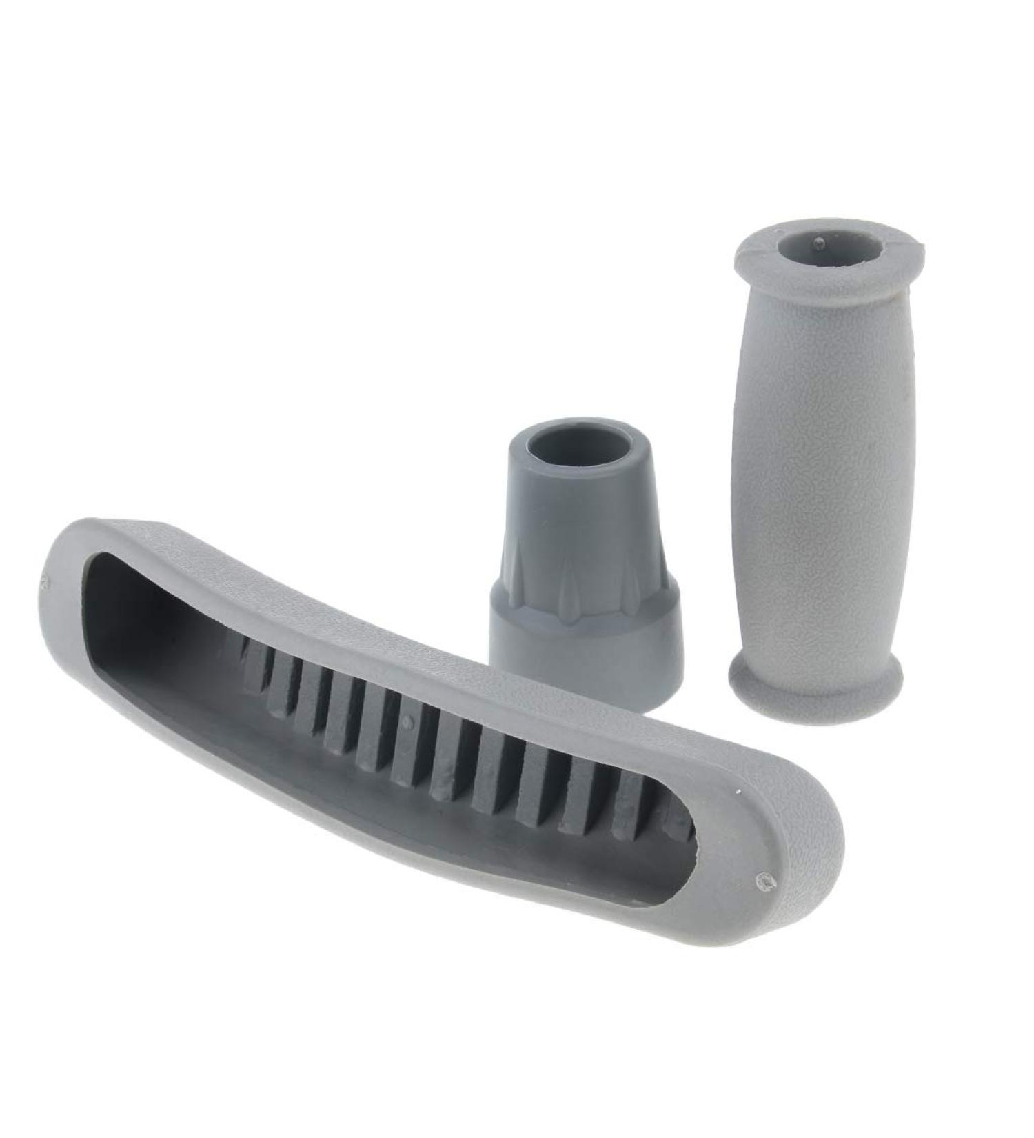 Menolana Anti-skid Crutch Accessory Kit Crutch Handle Grip Covers + Tip Cover Gray as described - Buy Online on GoSupps.com
